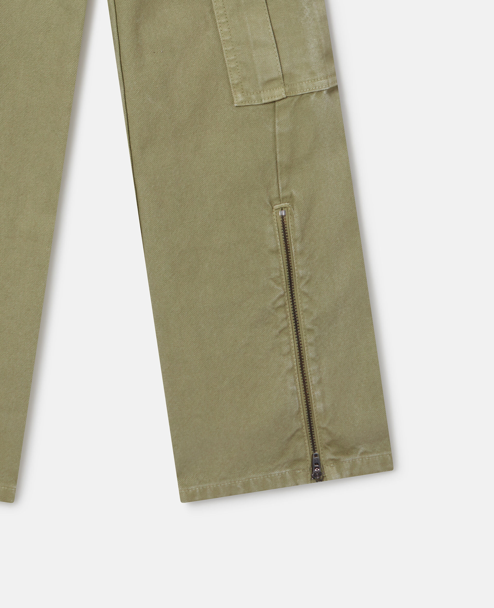 Zip Detail Trousers-Green-large image number 3