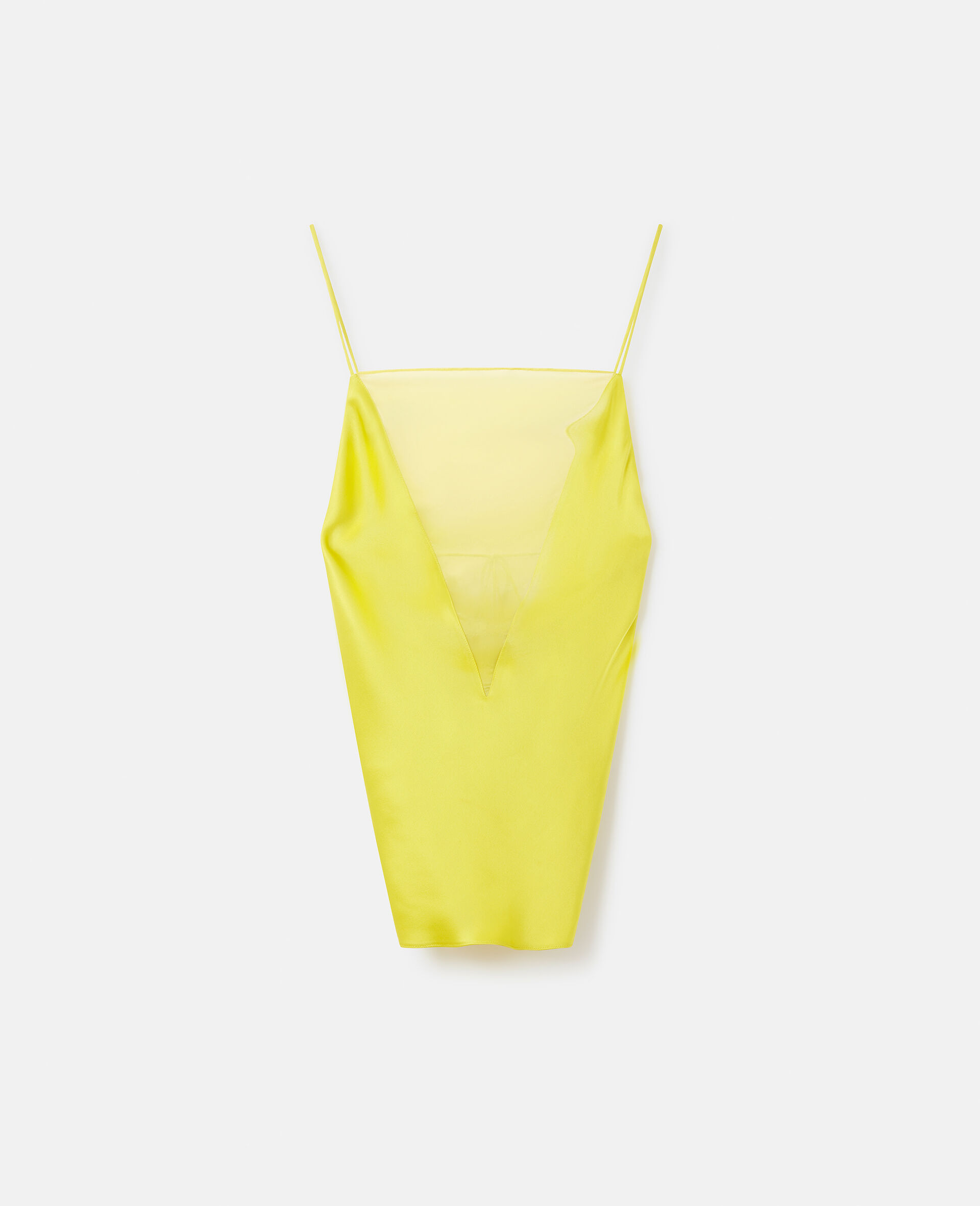 V Mesh Double Satin Cami Top-Green-large image number 0