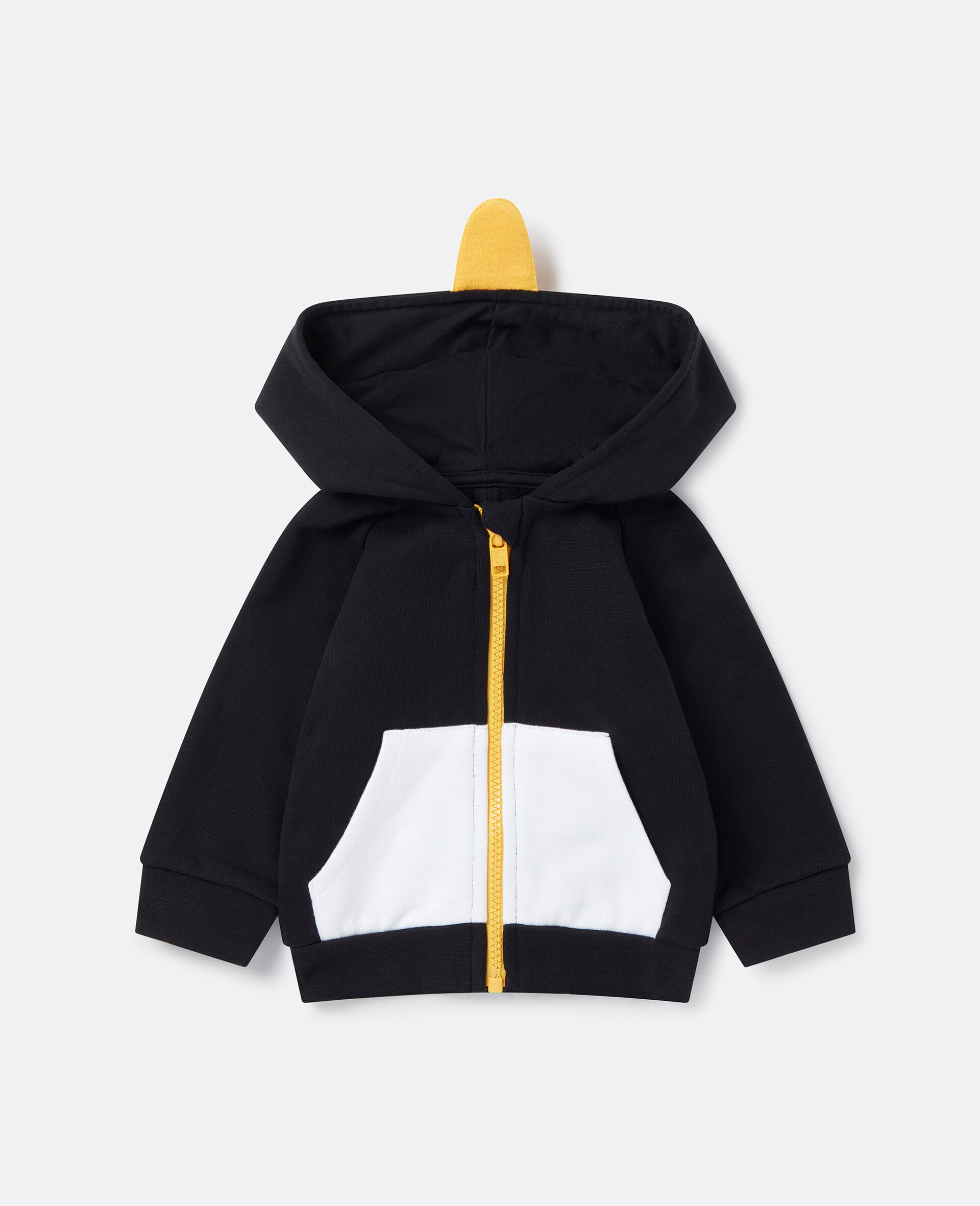 Pinguin-Kapuzenpullover mit Reißverschluss-Schwarz-large image number 0