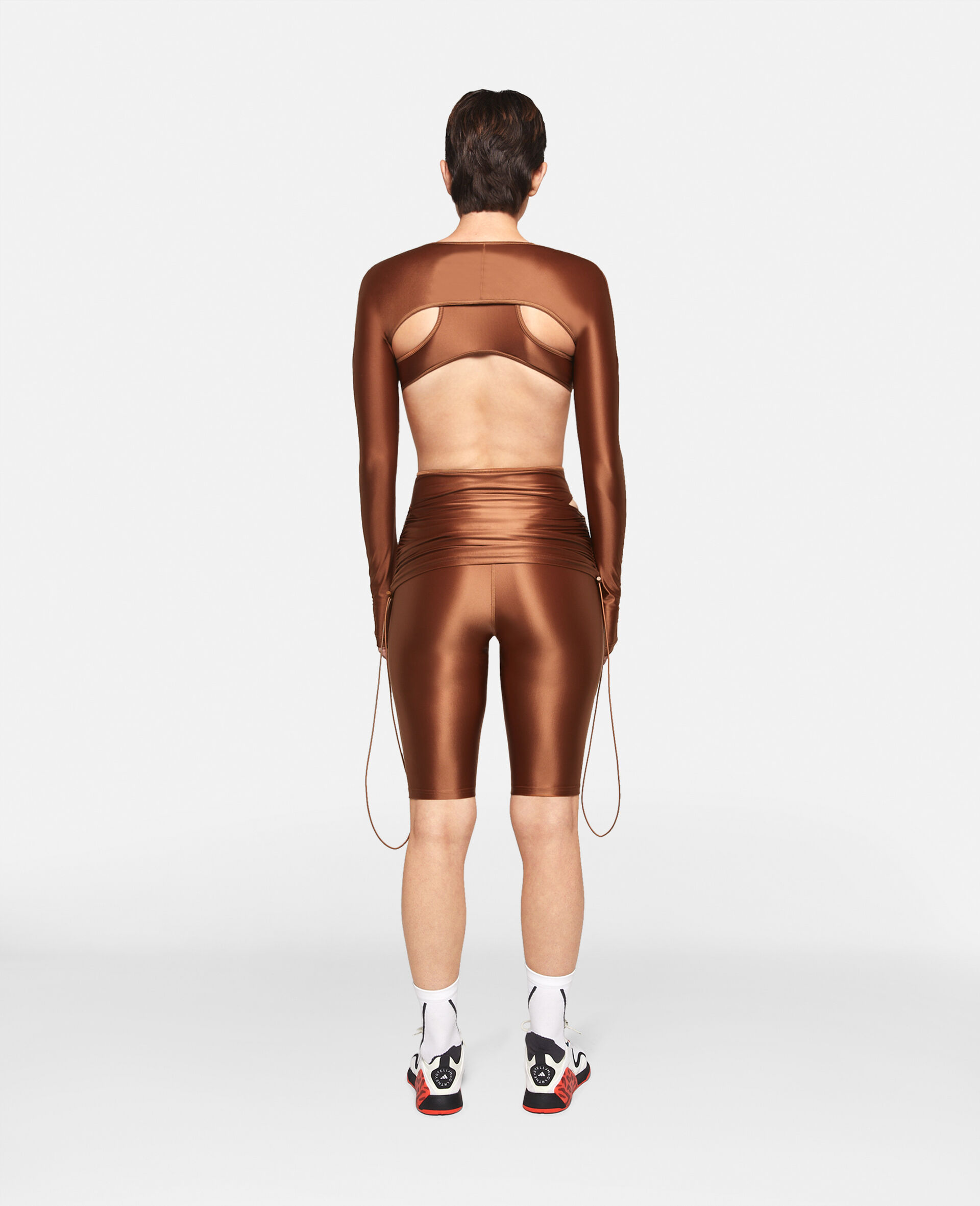 TruePurpose Cut-Out Training Leotard-Brown-large image number 2