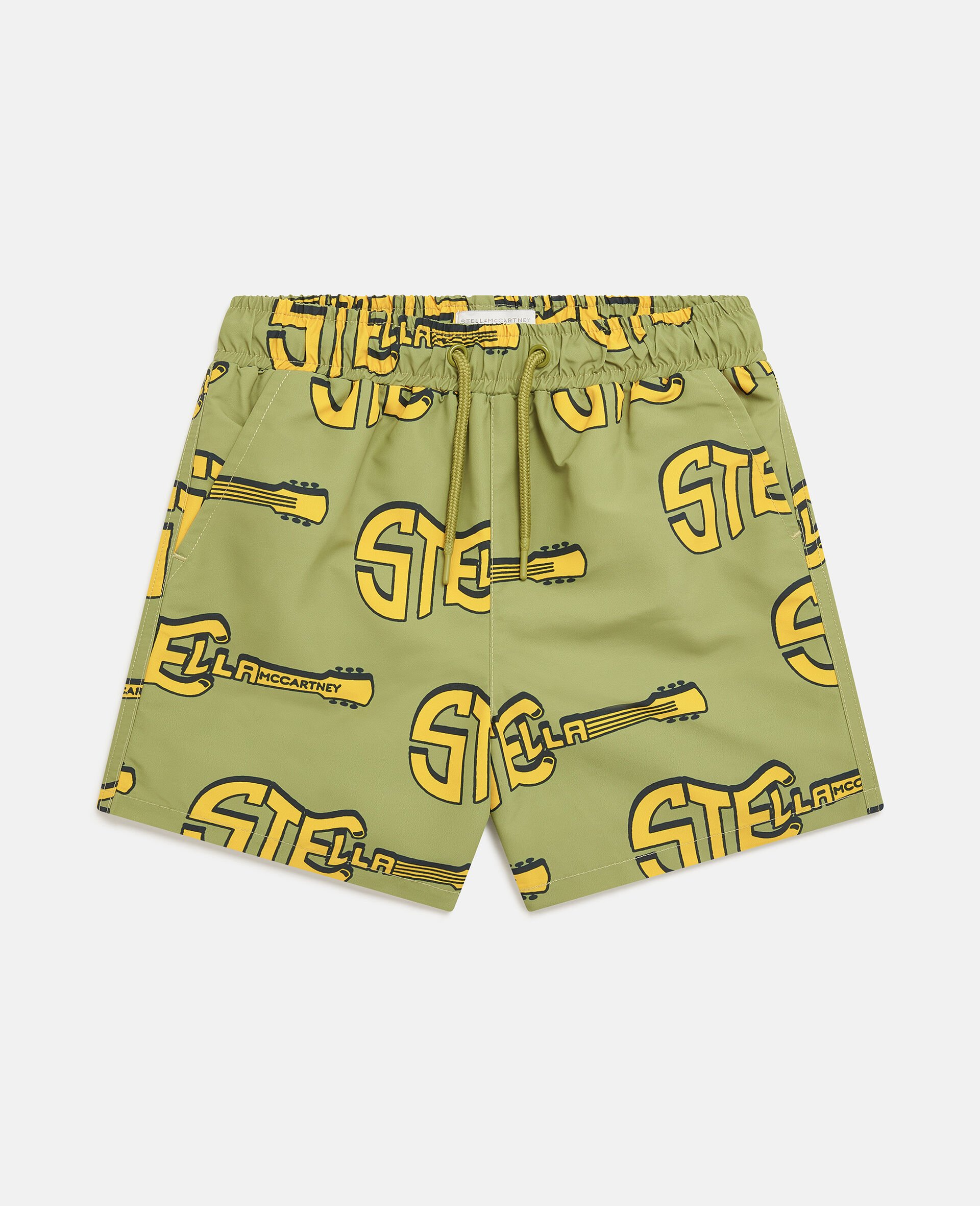 Guitar Print Swim Shorts-Multicolour-medium