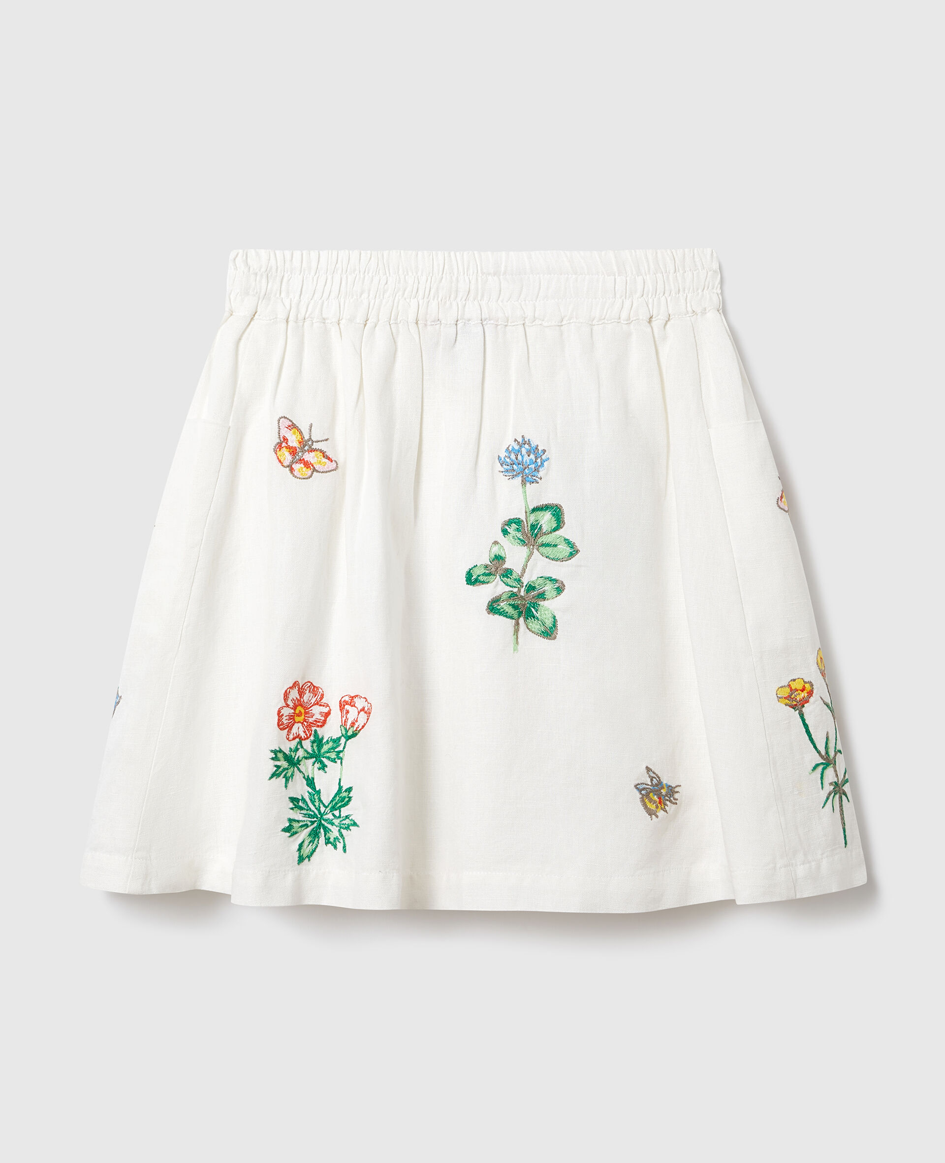 Flower Embroidered Skirt -Cream-large image number 2