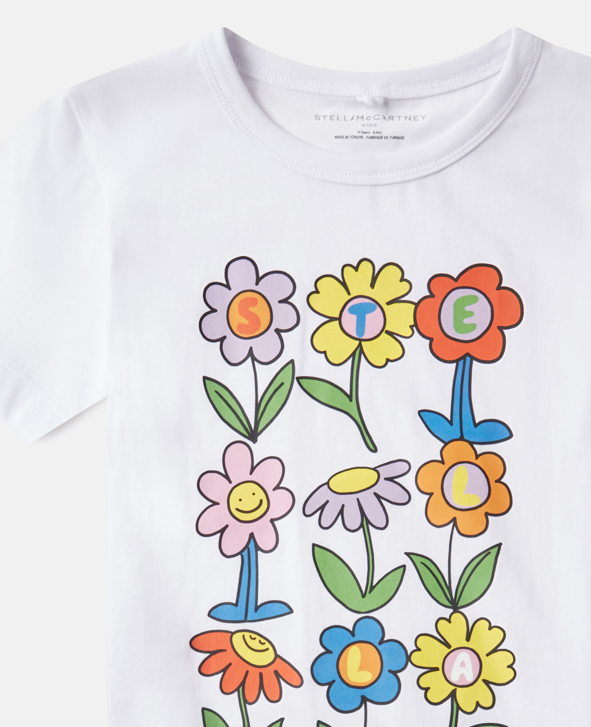 Flower Graphic T-Shirt-White-medium