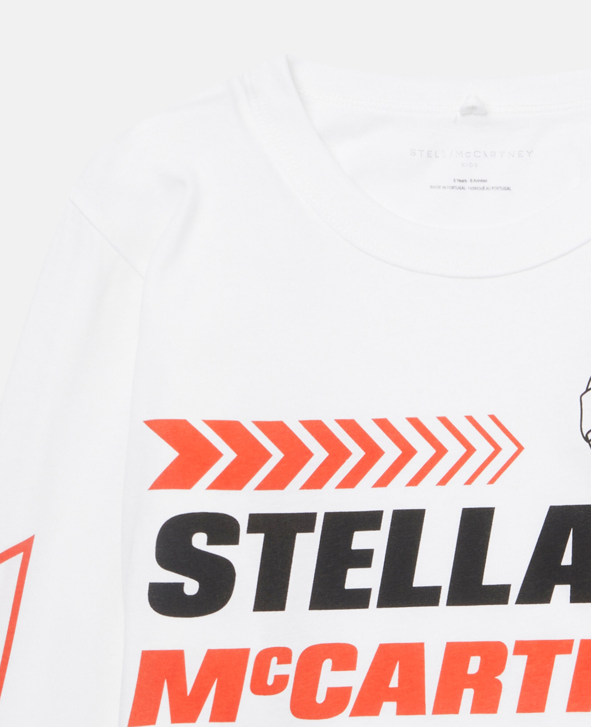 Motocross Logo Print Cotton T‐Shirt-White-large image number 1