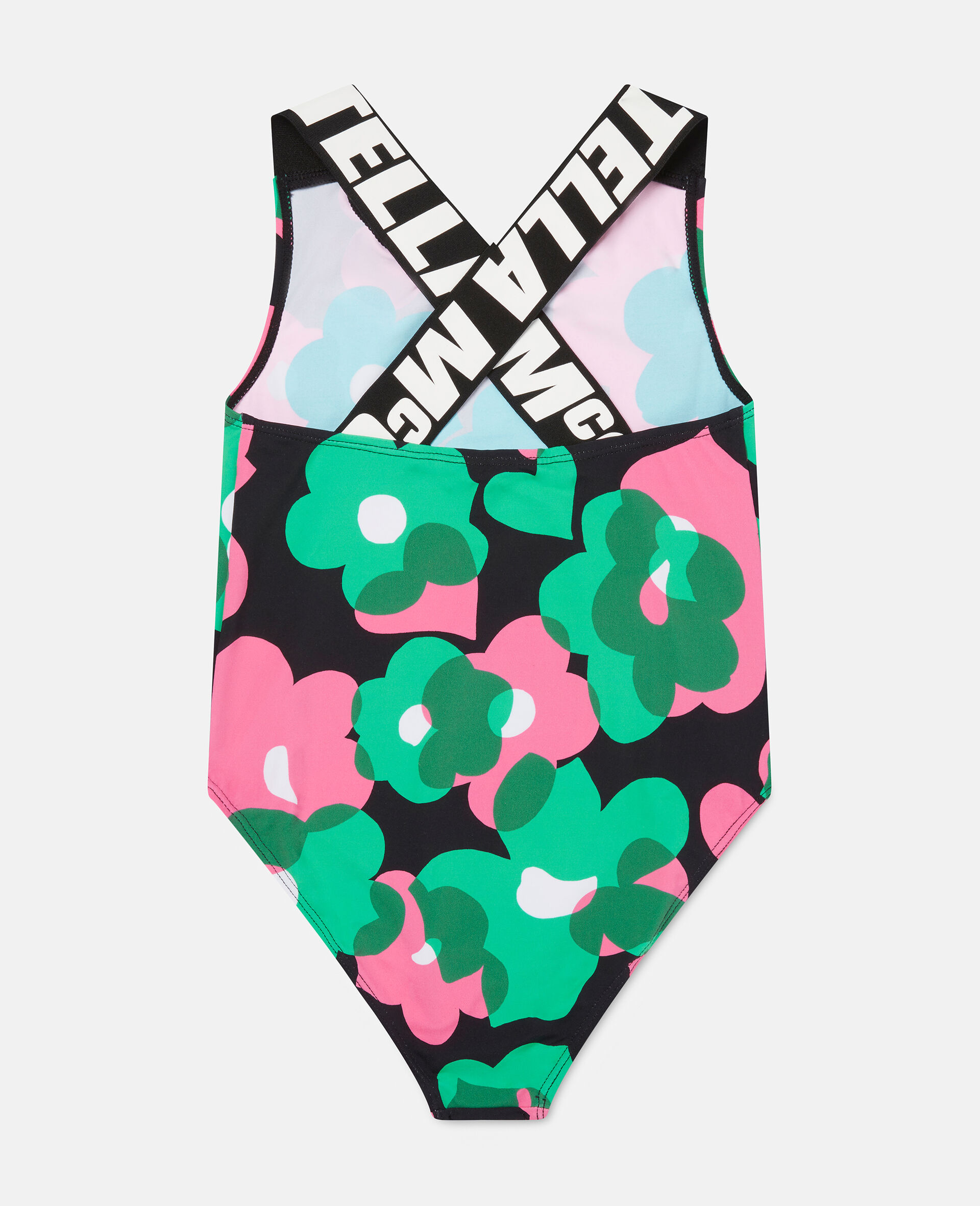 Floral Print Active Logo Swimsuit-Multicoloured-large image number 2