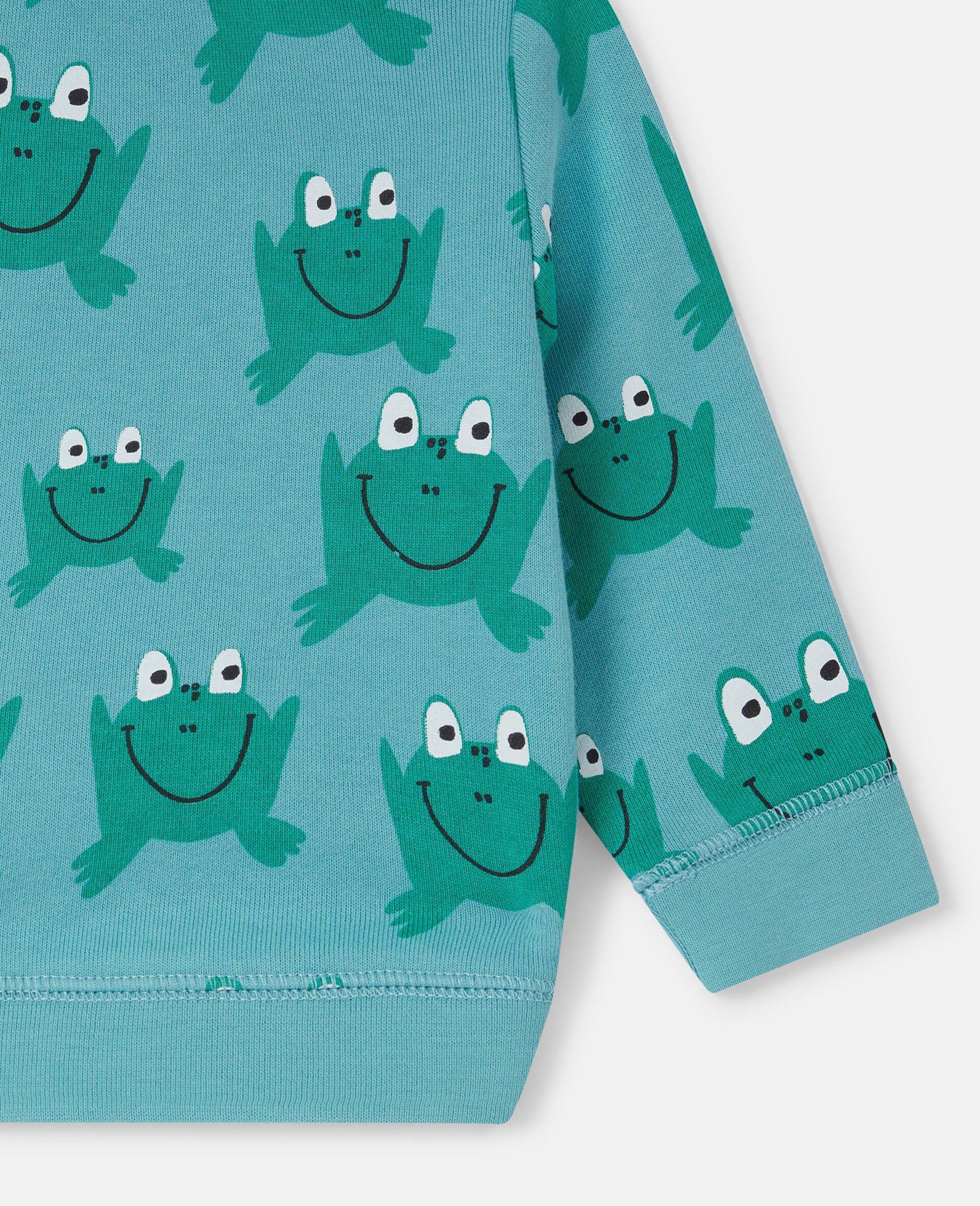 Frog Print Sweatshirt-Green-large Frog Print Sweatshirt-Green-large image number 3