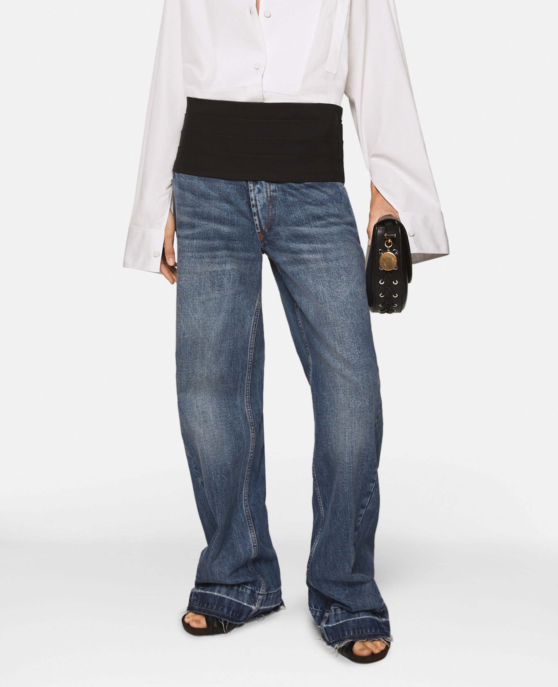 Tuxedo-Inspired Denim Jeans-Blue-large image number 4