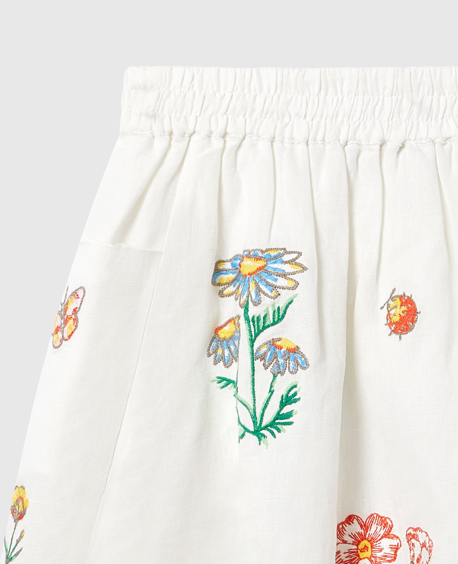 Flower Embroidered Skirt -Cream-large image number 3