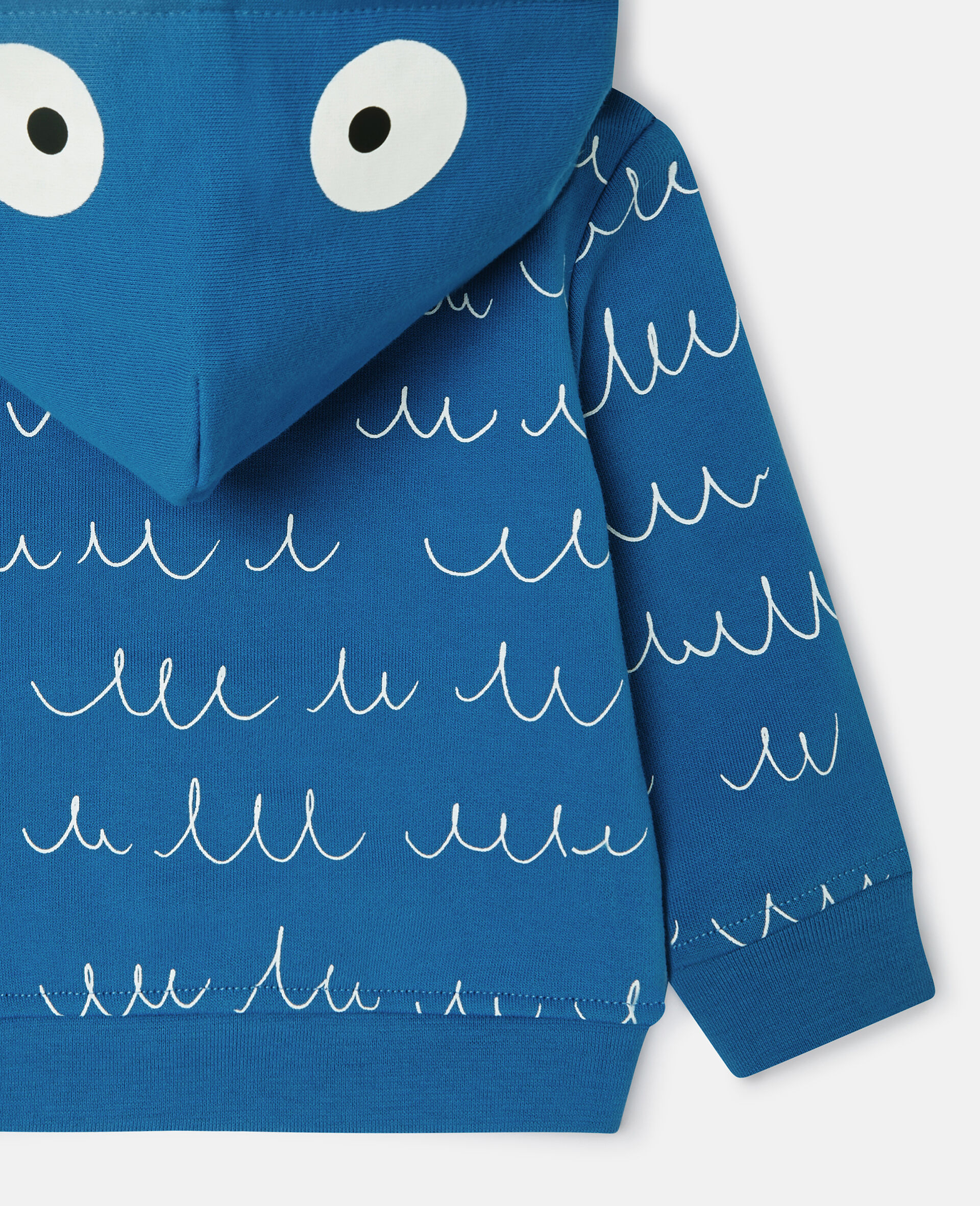 Monster Graphic Full-Zip Hoodie-Blue-large image number 3