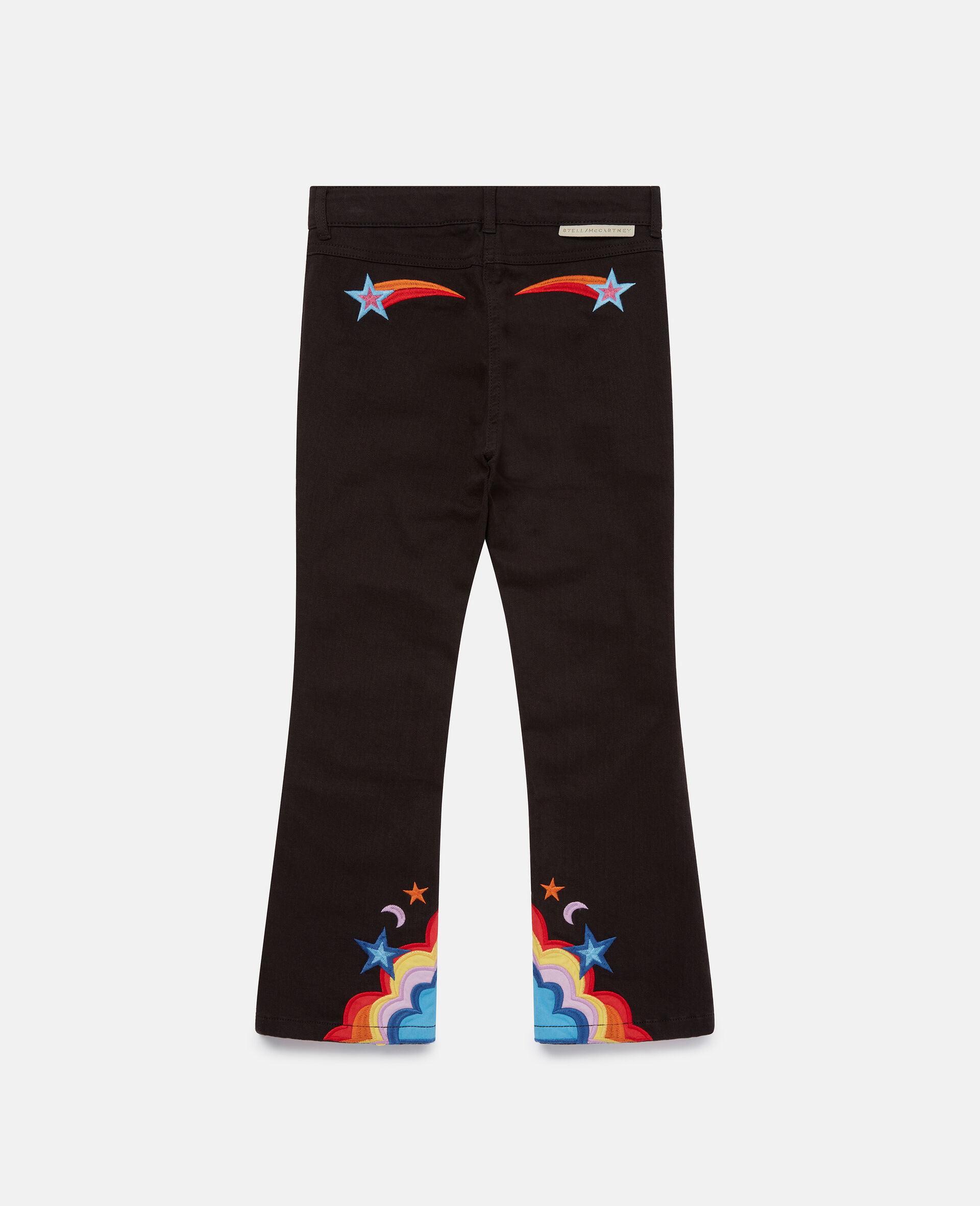 Cosmic Embroidered Cropped Flared Trousers-Blue-large image number 2