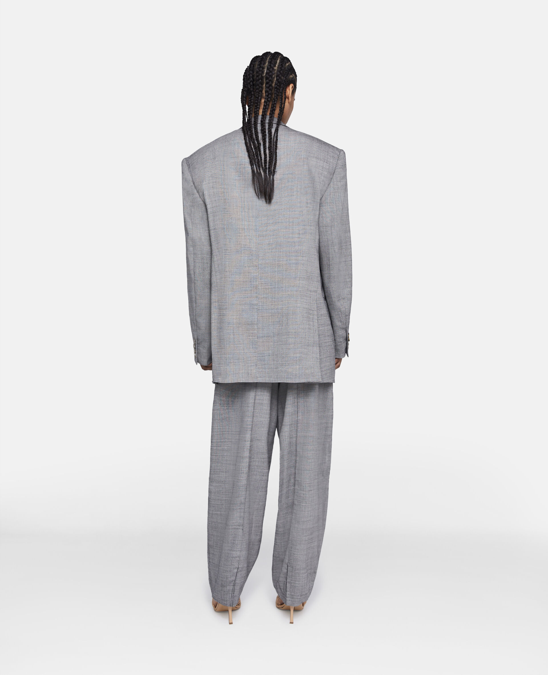 Oversized Double-Breasted Blazer-Grey-large image number 2