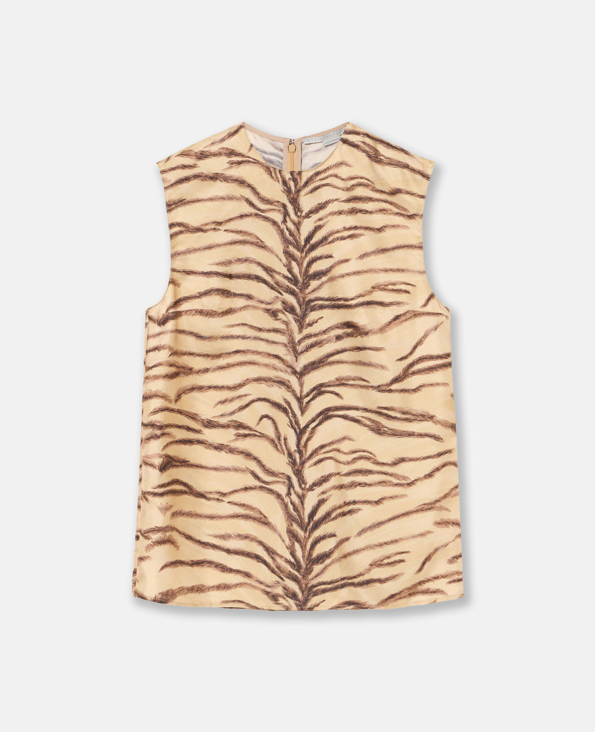 Tiger Print Sleeveless Top-Brown-large image number 0