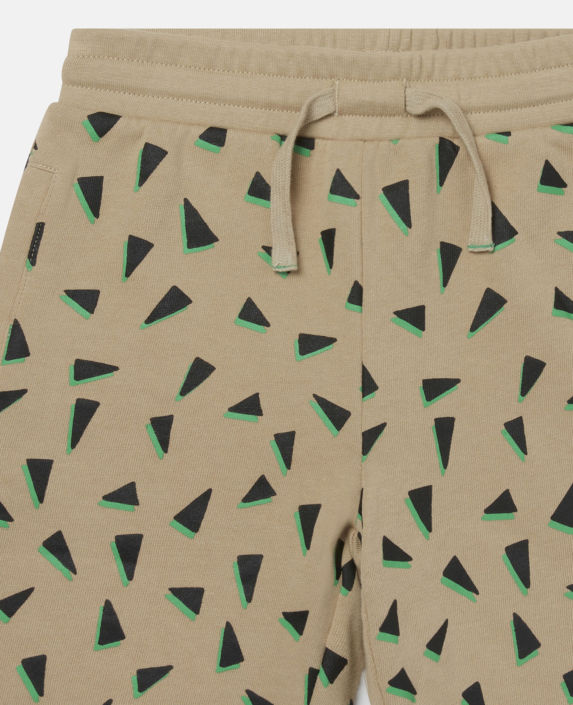 Spike Print Cotton Fleece Shorts -Beige-large Spike Print Cotton Fleece Shorts -Beige-large image number 1