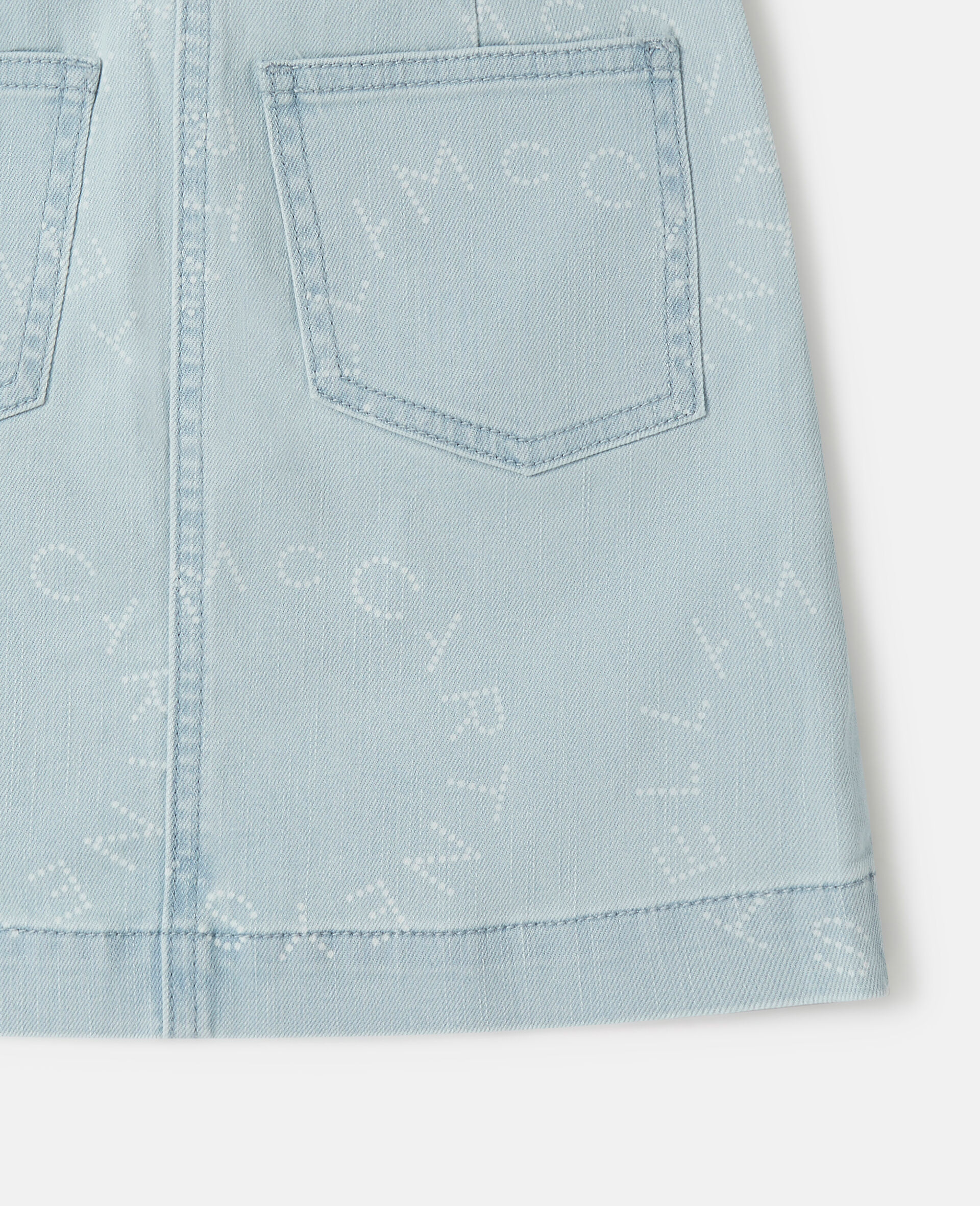 Medallion Logo Denim Skirt-蓝色-large image number 1