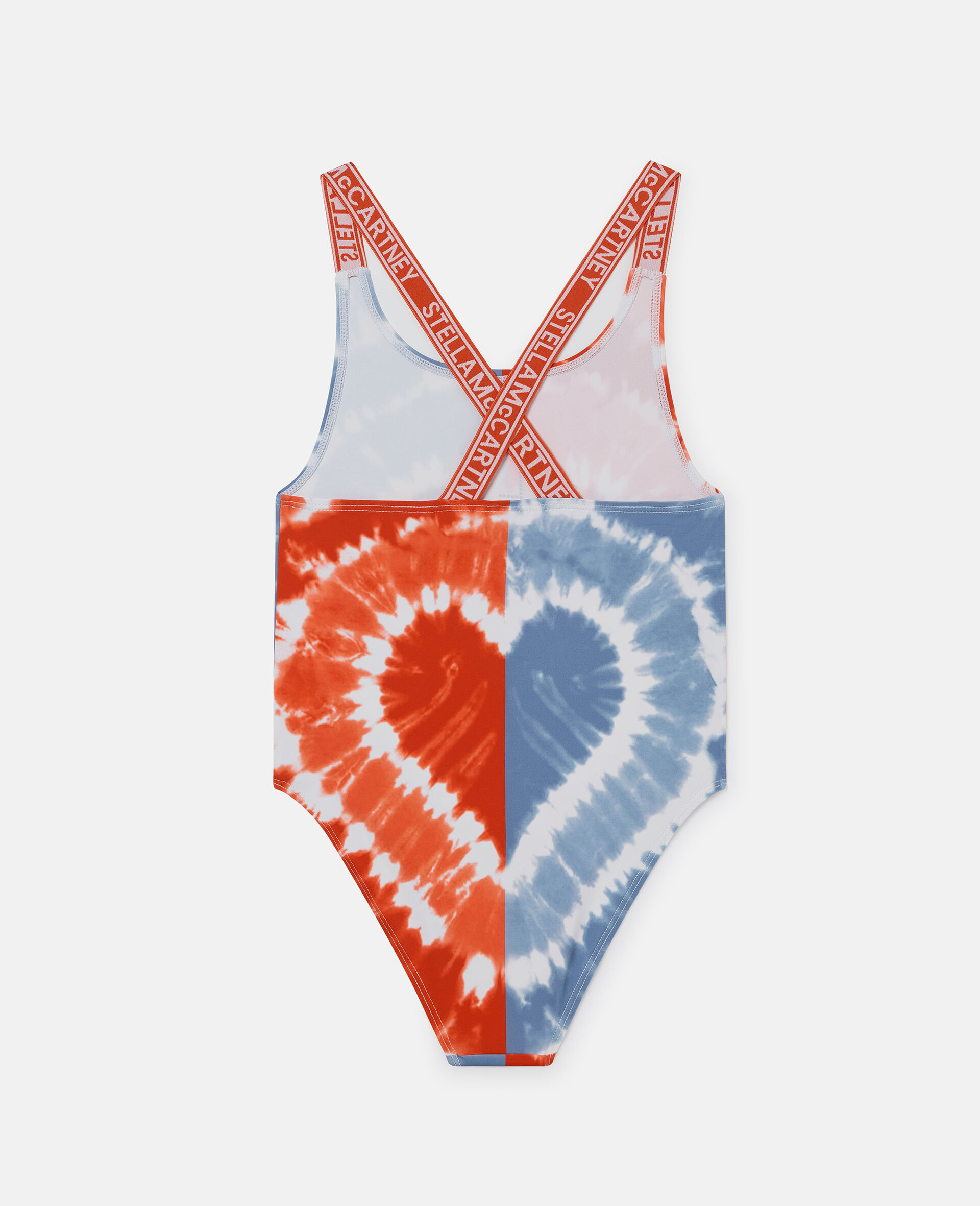 Heart Tie-Dye Graphic Swimsuit-Red-large image number 2
