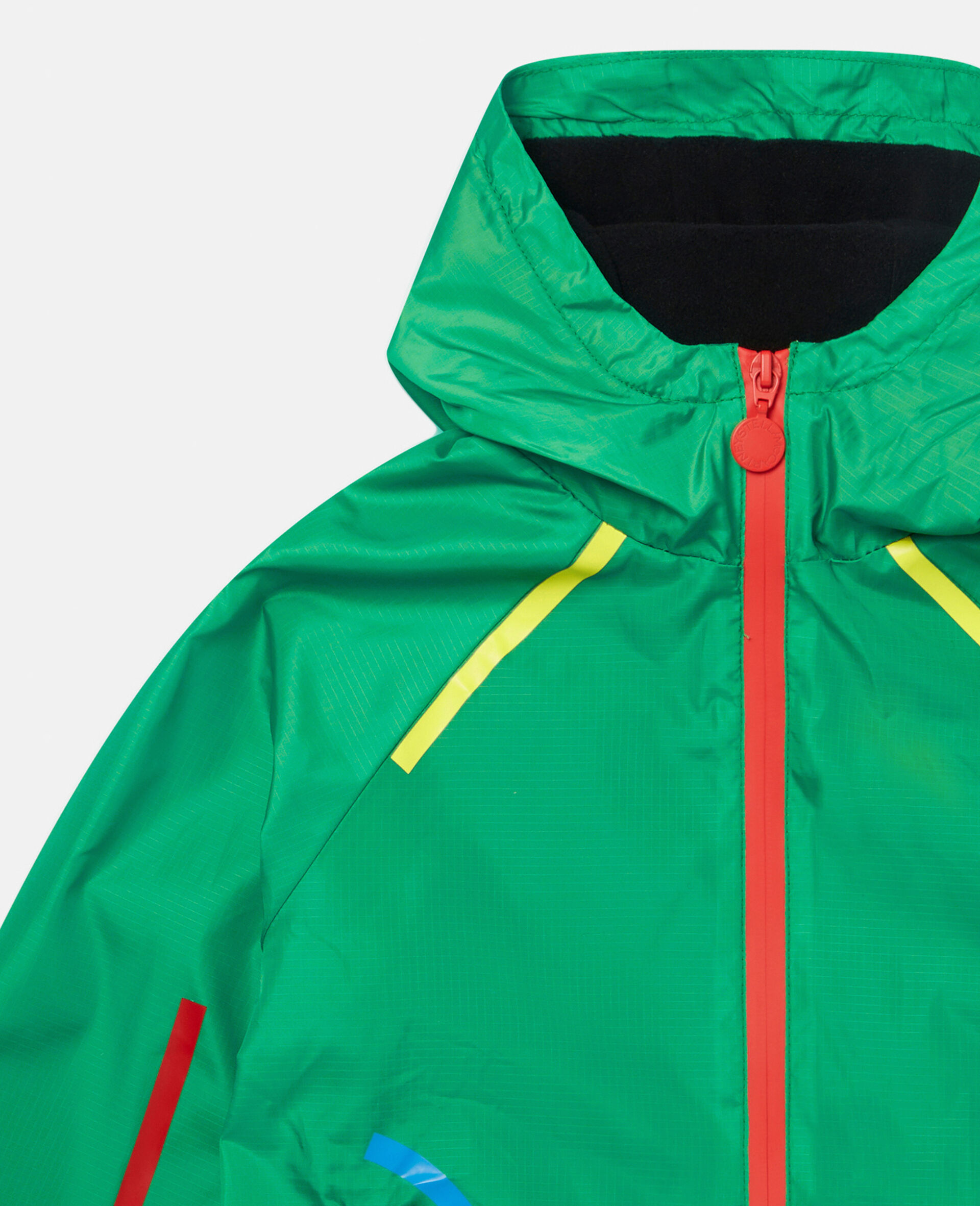 Women Green Multicolour Tape Rain Jacket Stella McCartney AE