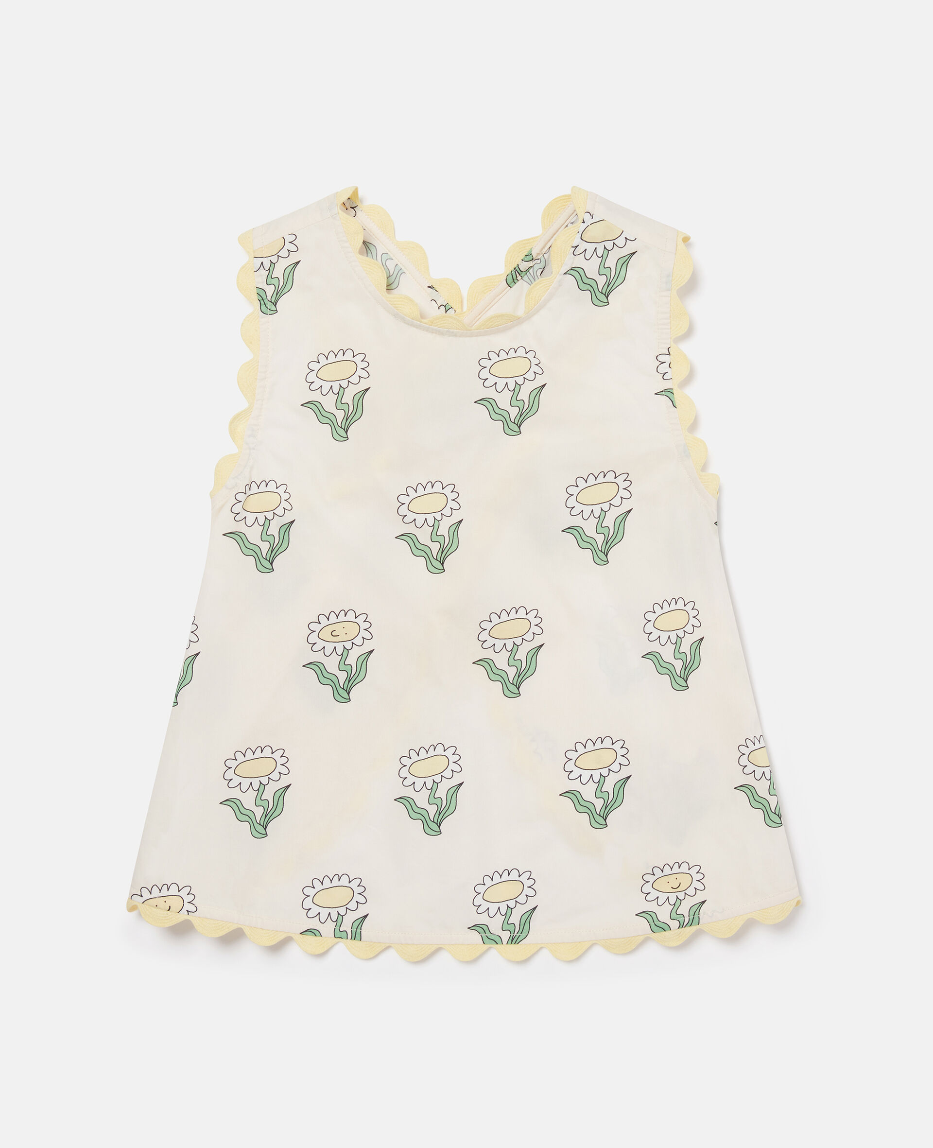 Daisies Sleeveless Scalloped Trim Top -Cream-large image number 0