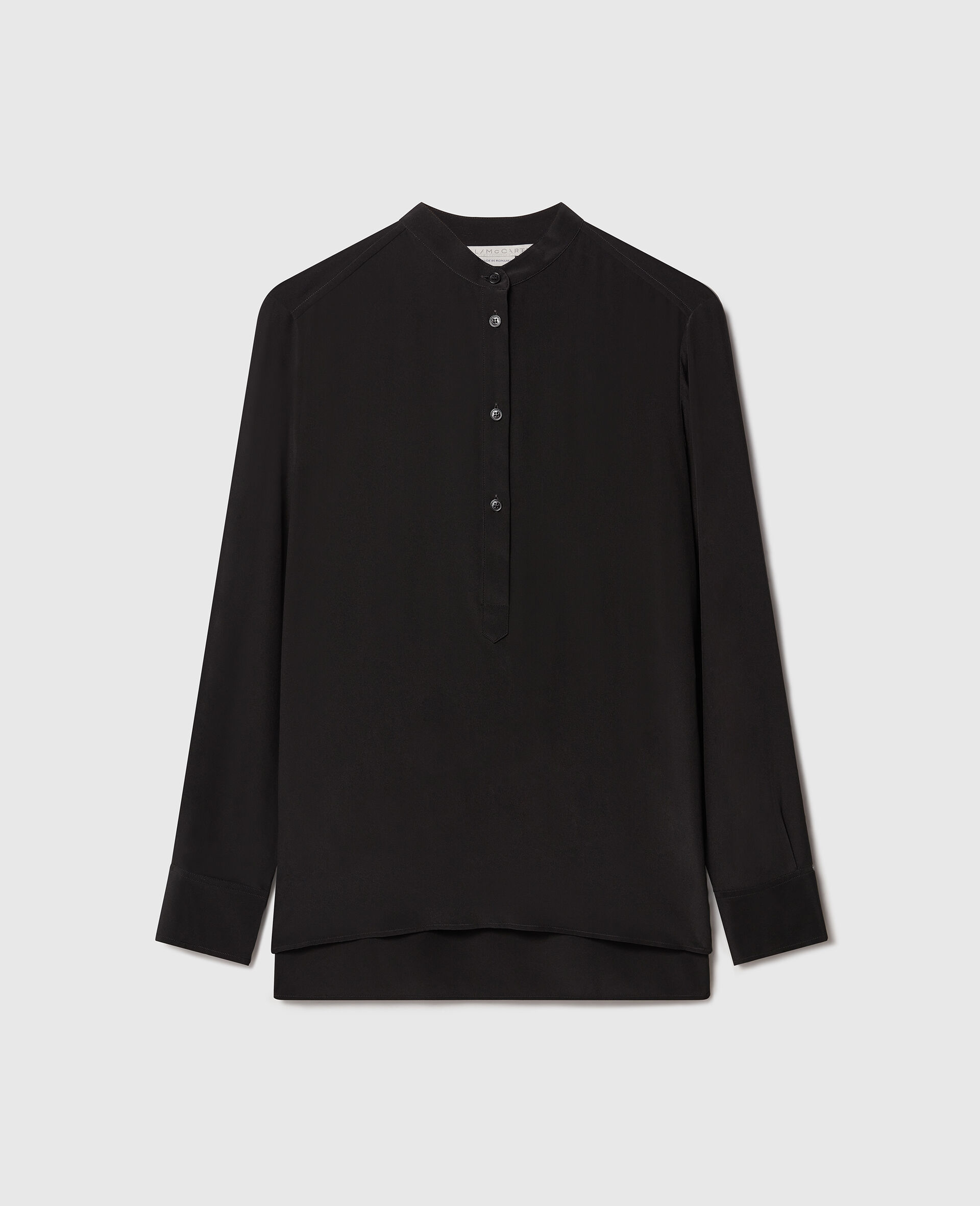 Band Collar Shirt-Black-medium