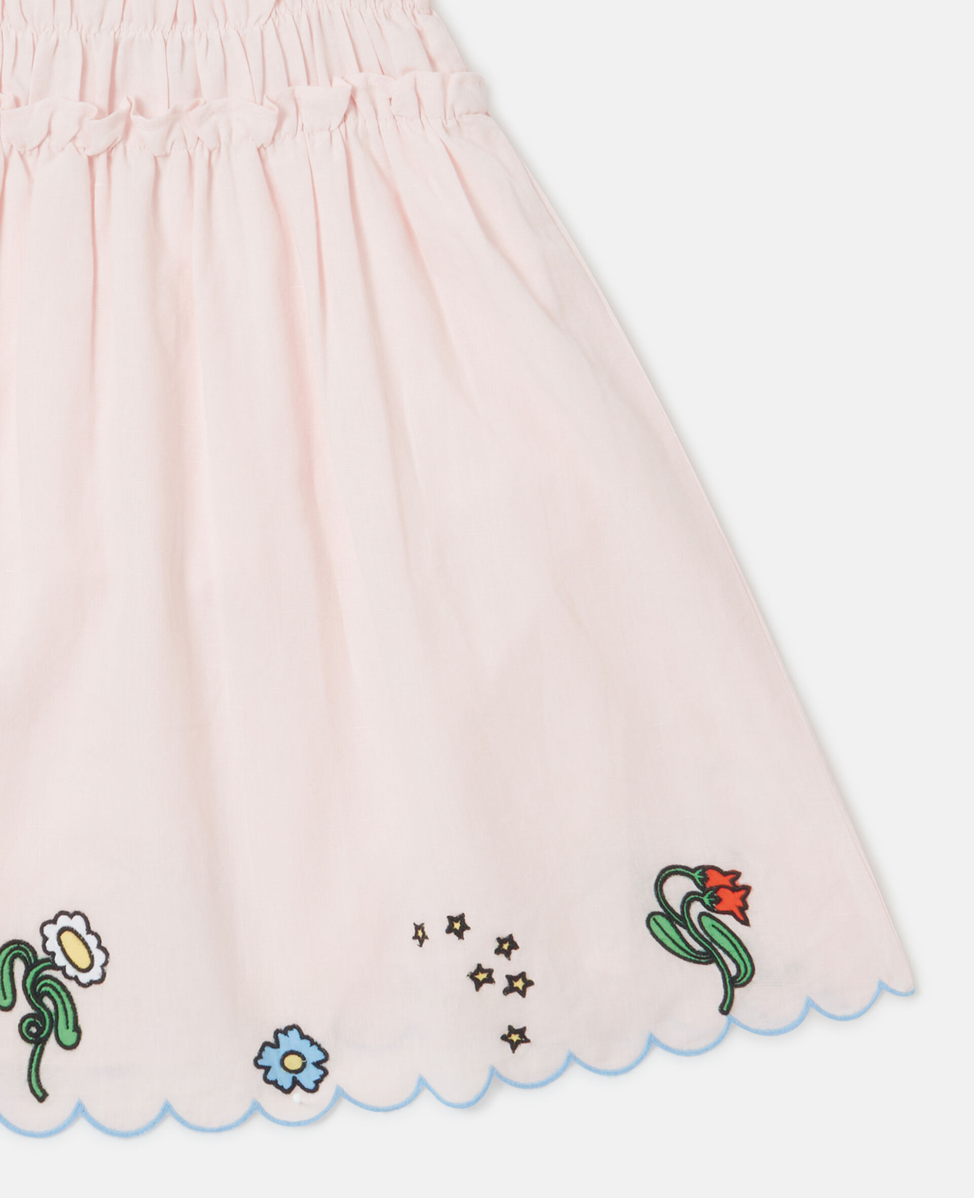 Floral Embroidered Linen-Blend Dress-Pink-large image number 3