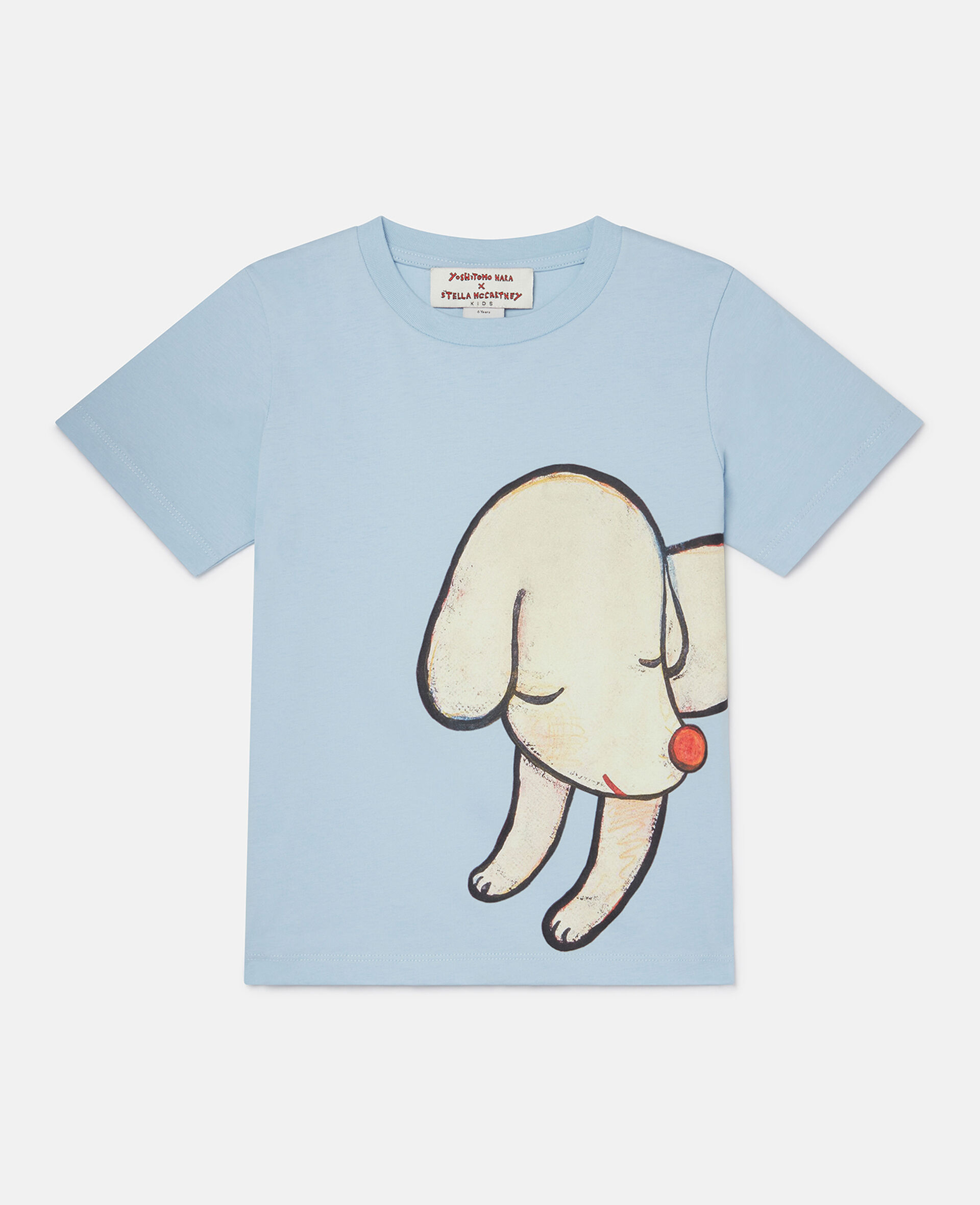 Lonesome Puppy Motif T-Shirt-Blue-large image number 0