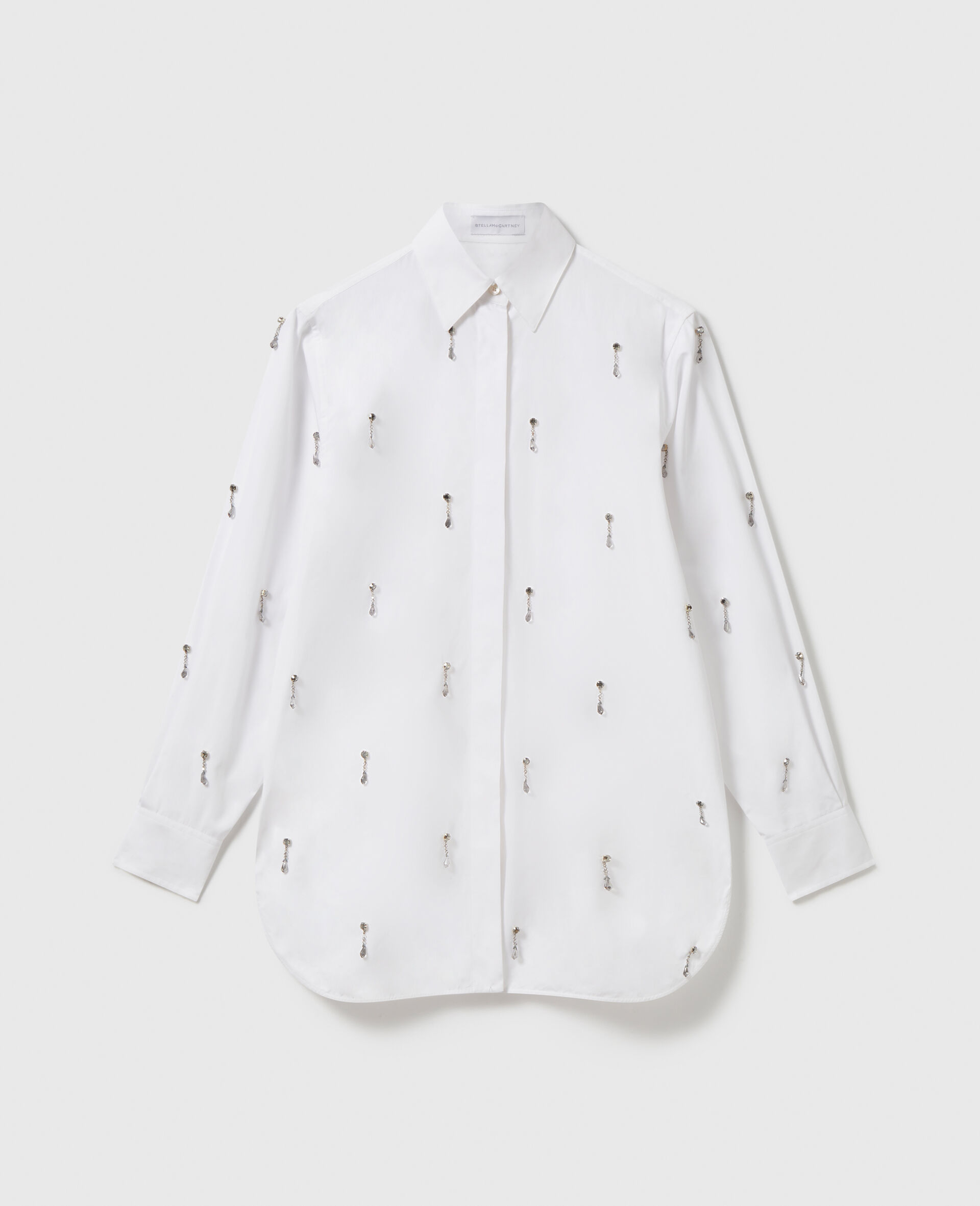 Chemise Oxford avec cristaux sans plomb-Blanc-large image number 0