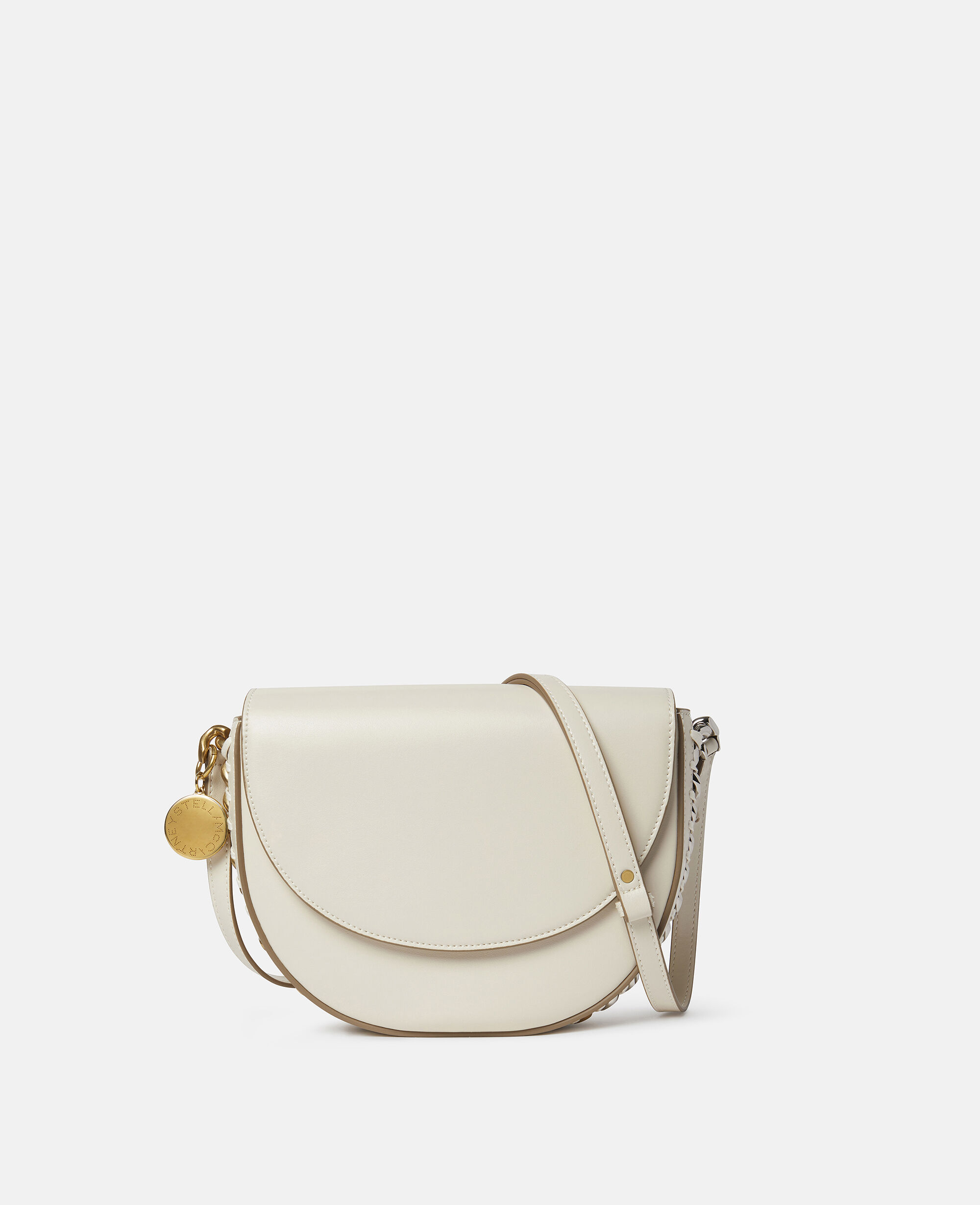 Women ピュアホワイト フレイム ミディアム フラップショルダーバッグ | Stella McCartney JP
