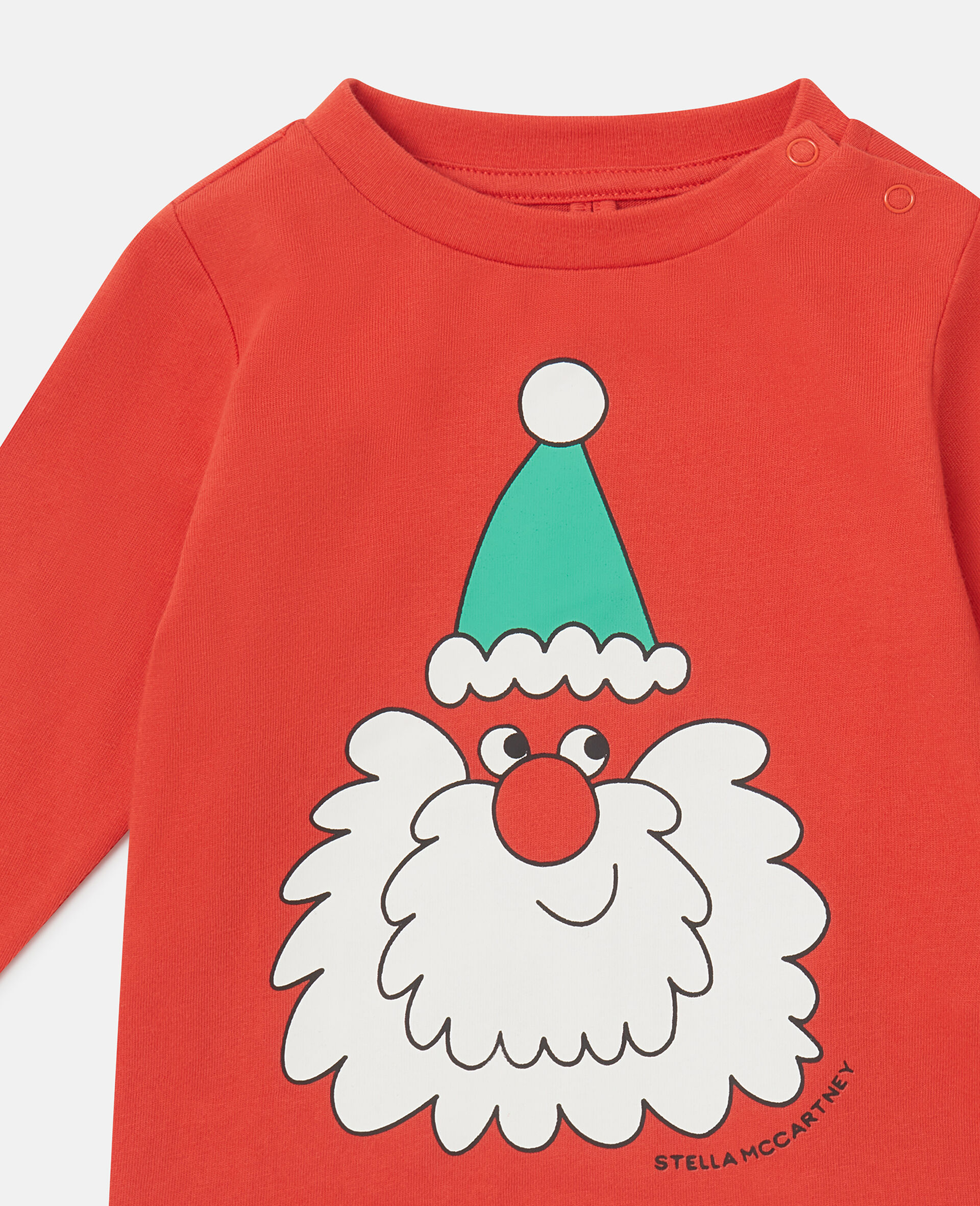 Top a Maniche Lunghe con Grafica Babbo Natale-Rosso-medium