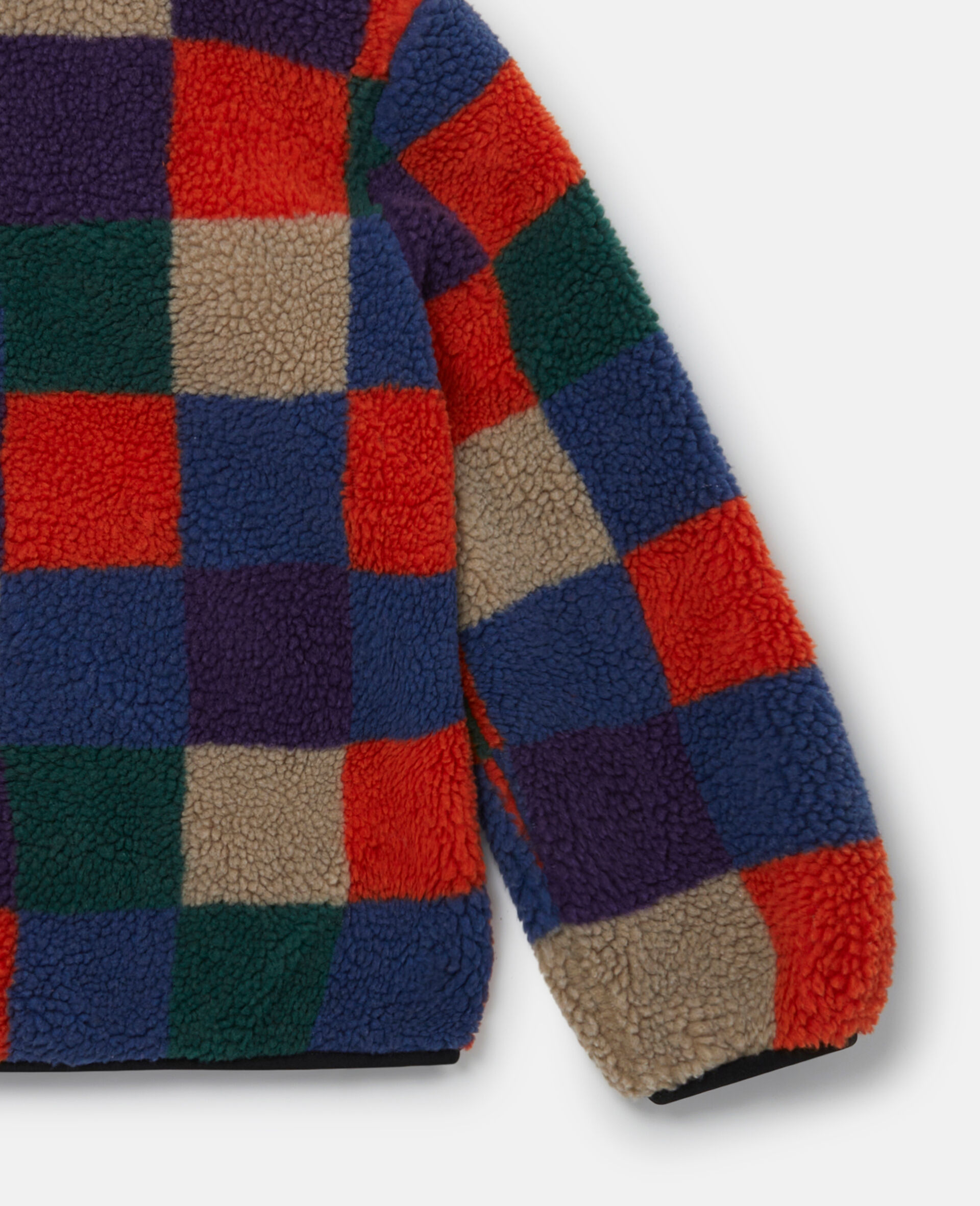 Checkerboard Fleece Zip Jacket-Multicolour-large image number 3