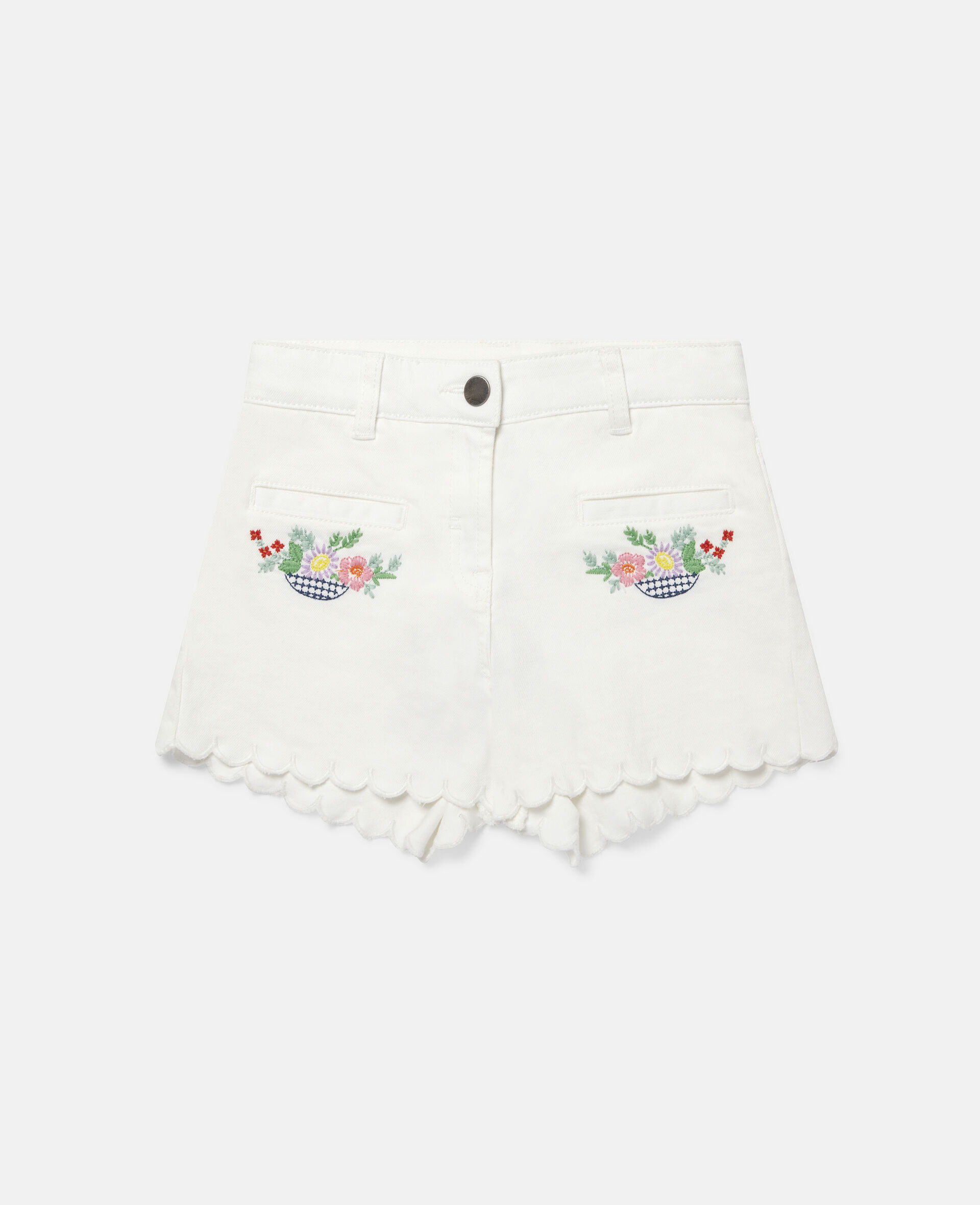 Kids ホワイト エンブロイダード フラワー デニム ショートパンツ Stella Mccartney Jp Kids ホワイト エンブロイダード フラワー デニム ショートパンツ Stella Mccartney Jp