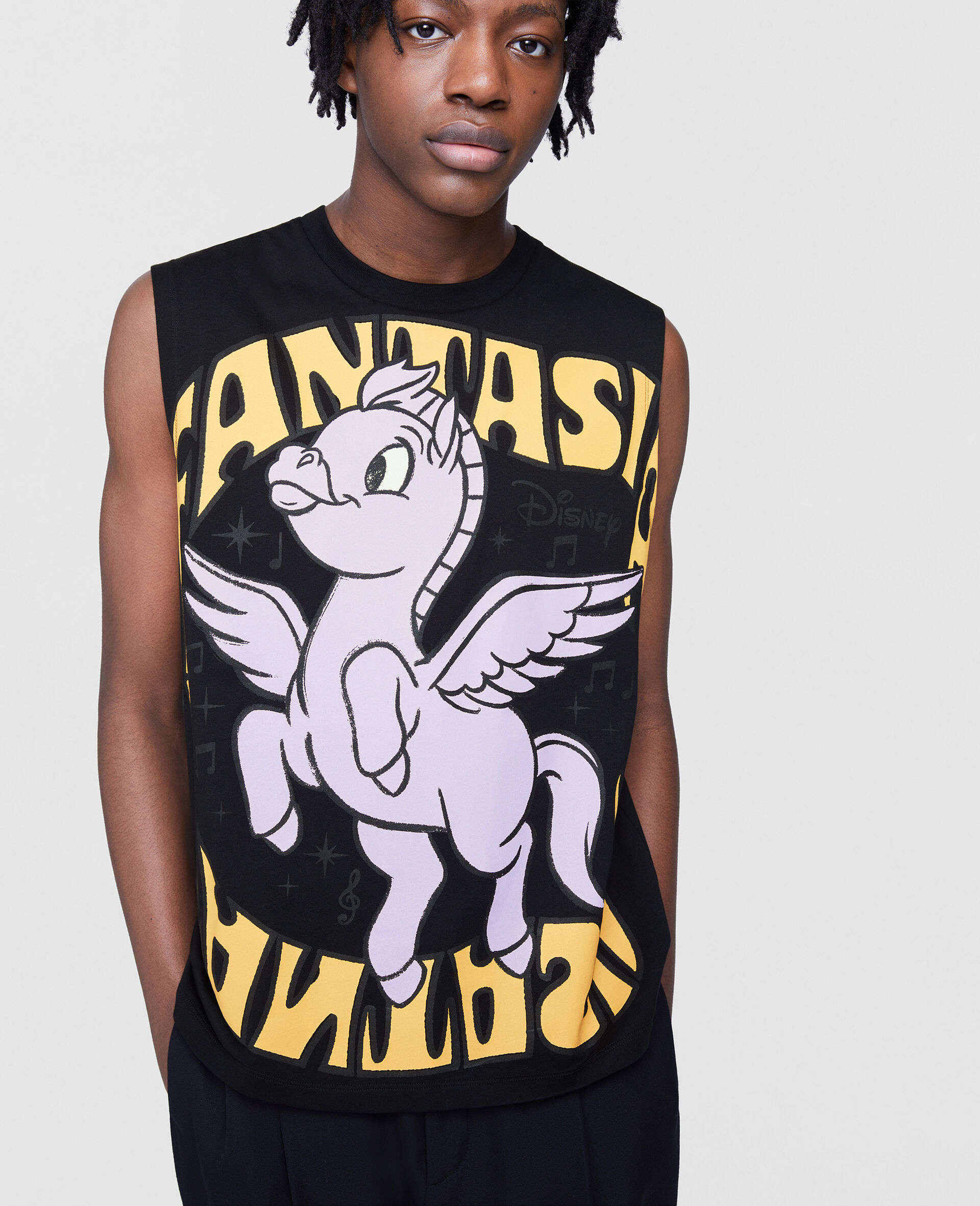 Fantasia Pegasus Print Vest-Black-large image number 5