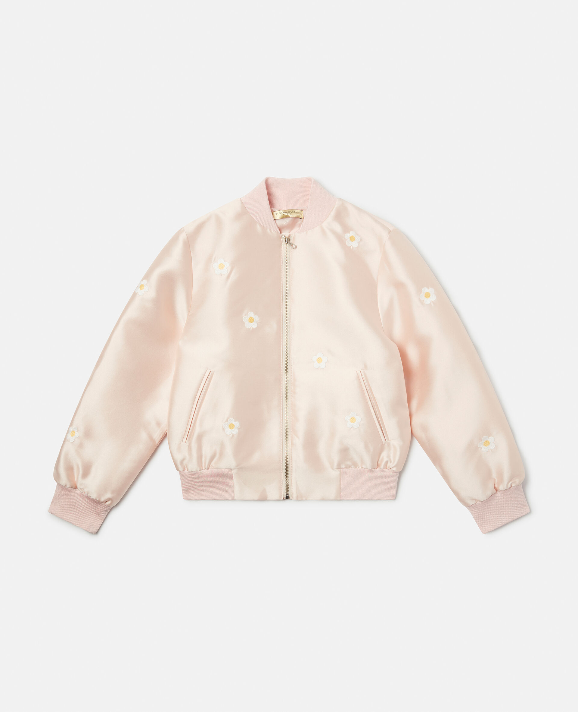 Kids Pink Daisy Embroidery Bomber Jacket Stella McCartney NZ