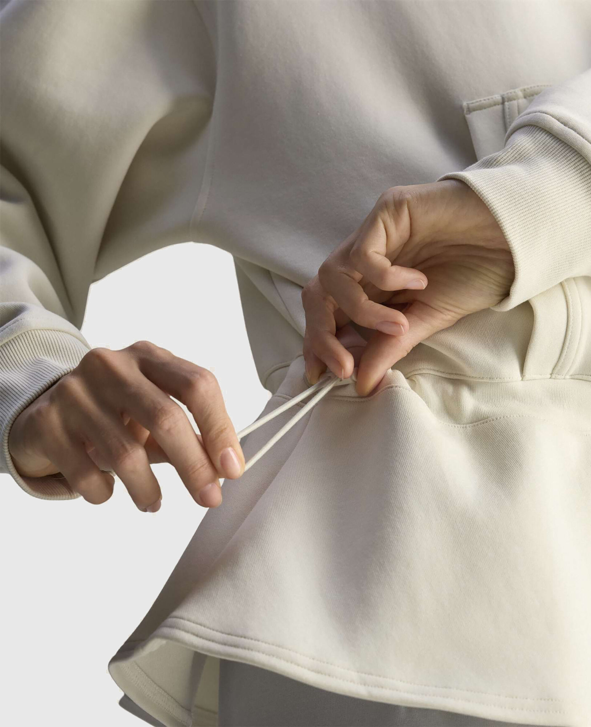 Logo Peplum Hoodie-Beige-large image number 6