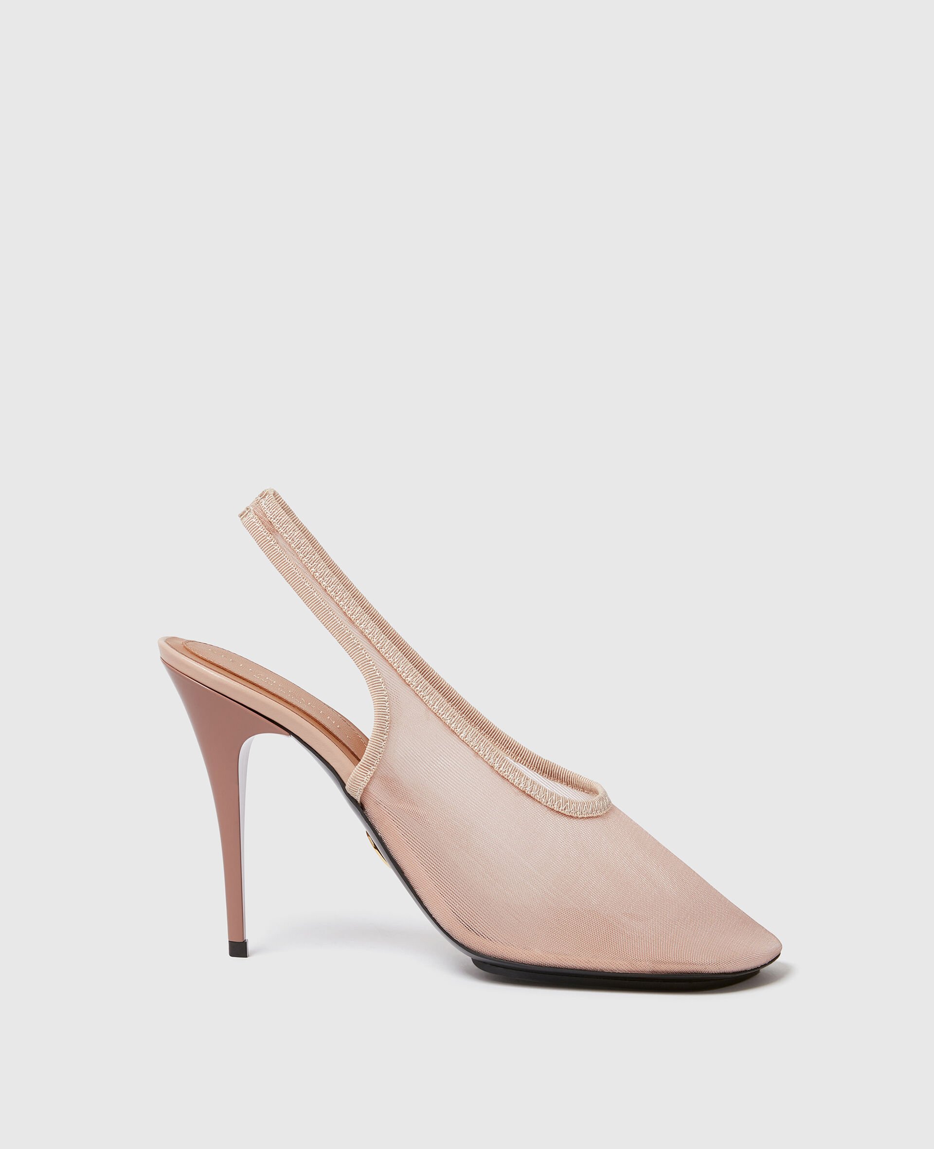 Slingback Stretch Mesh Pumps-Pink-medium
