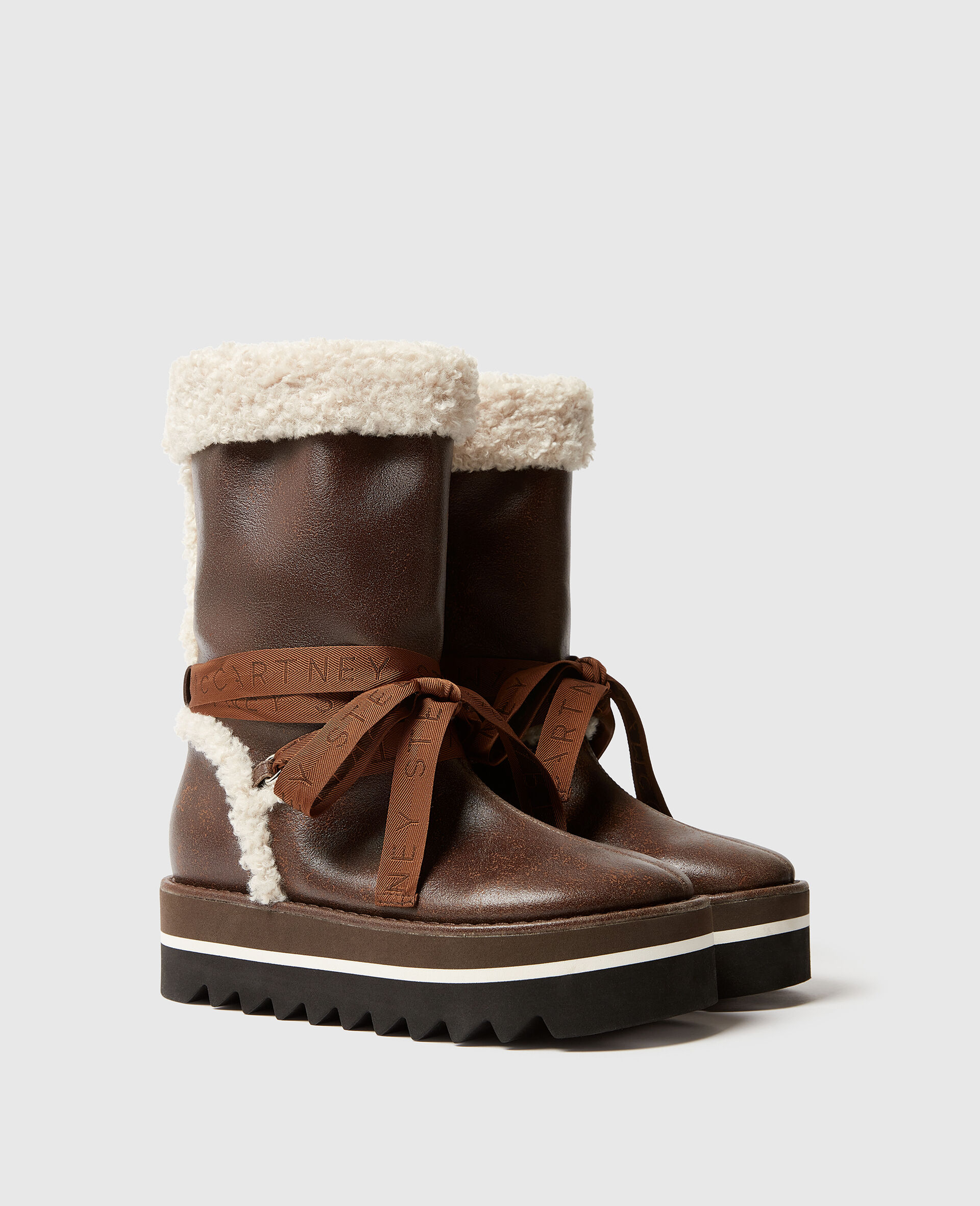 Vegan Plush-Lined Snow Boots-Brown-large image number 2
