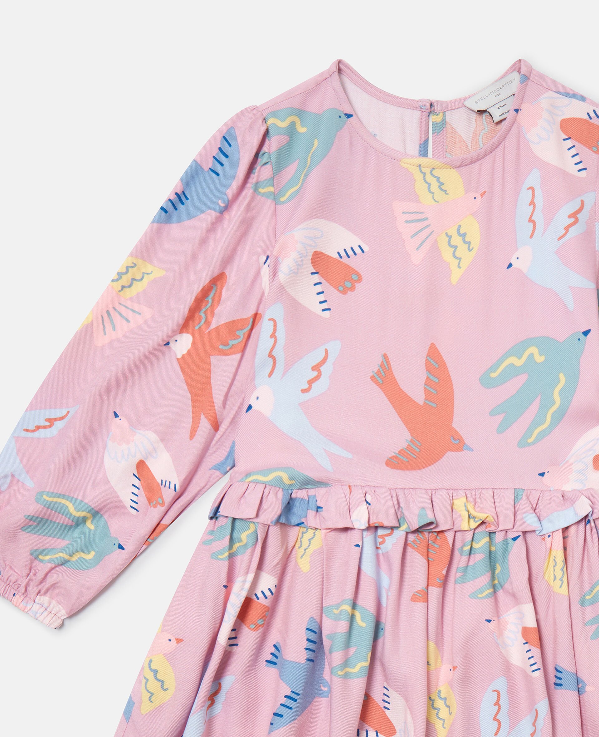 Dove Print Long-Sleeve Dress-Purple-medium Dove Print Long-Sleeve Dress-Purple-medium