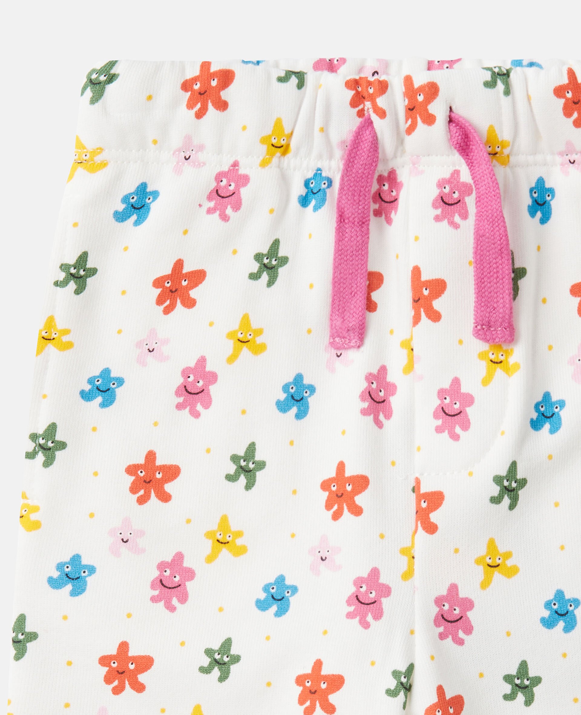 Star Print Drawstring Joggers-White-medium Star Print Drawstring Joggers-White-medium