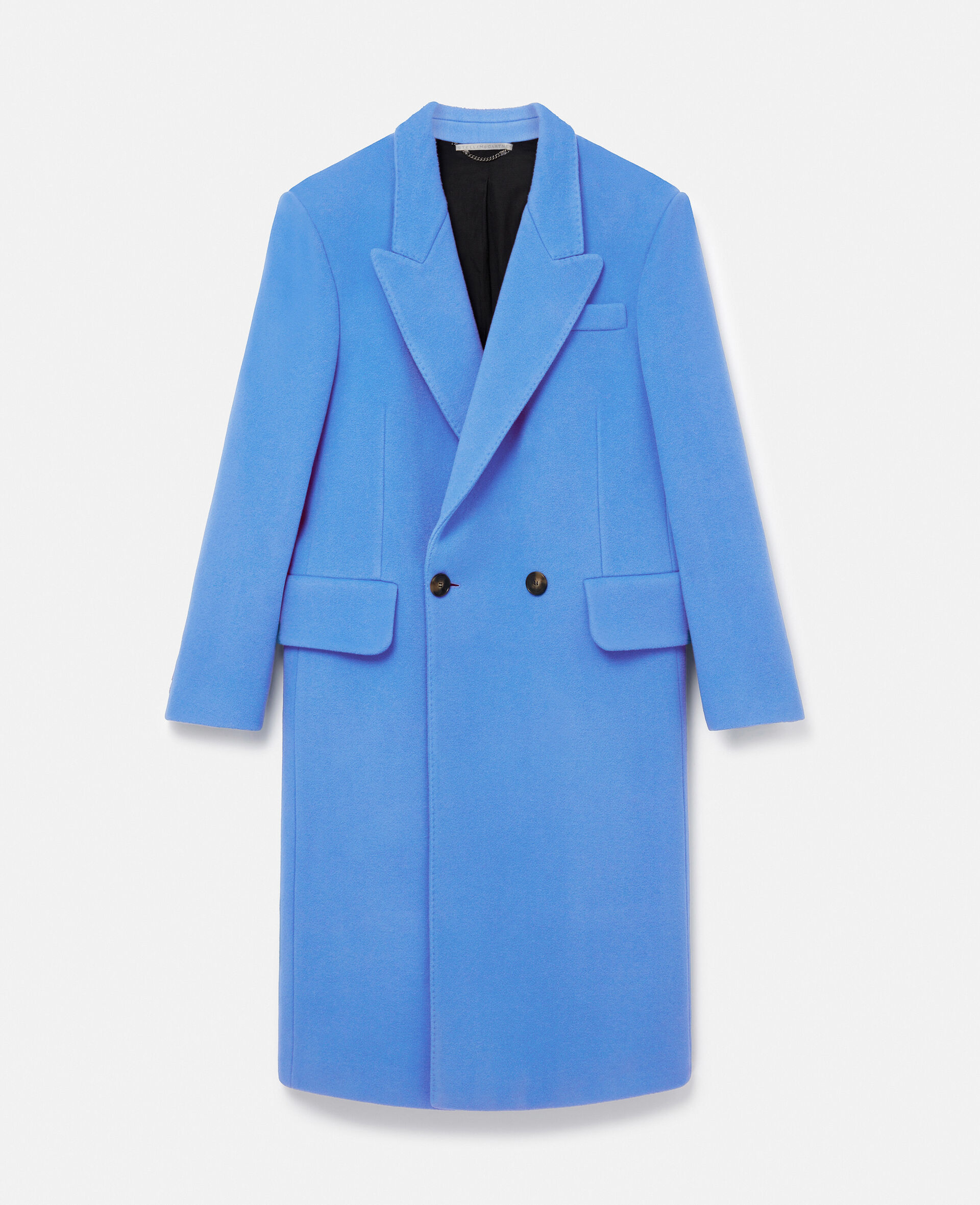 Long Double-Breasted Coat-Blue-large image number 0