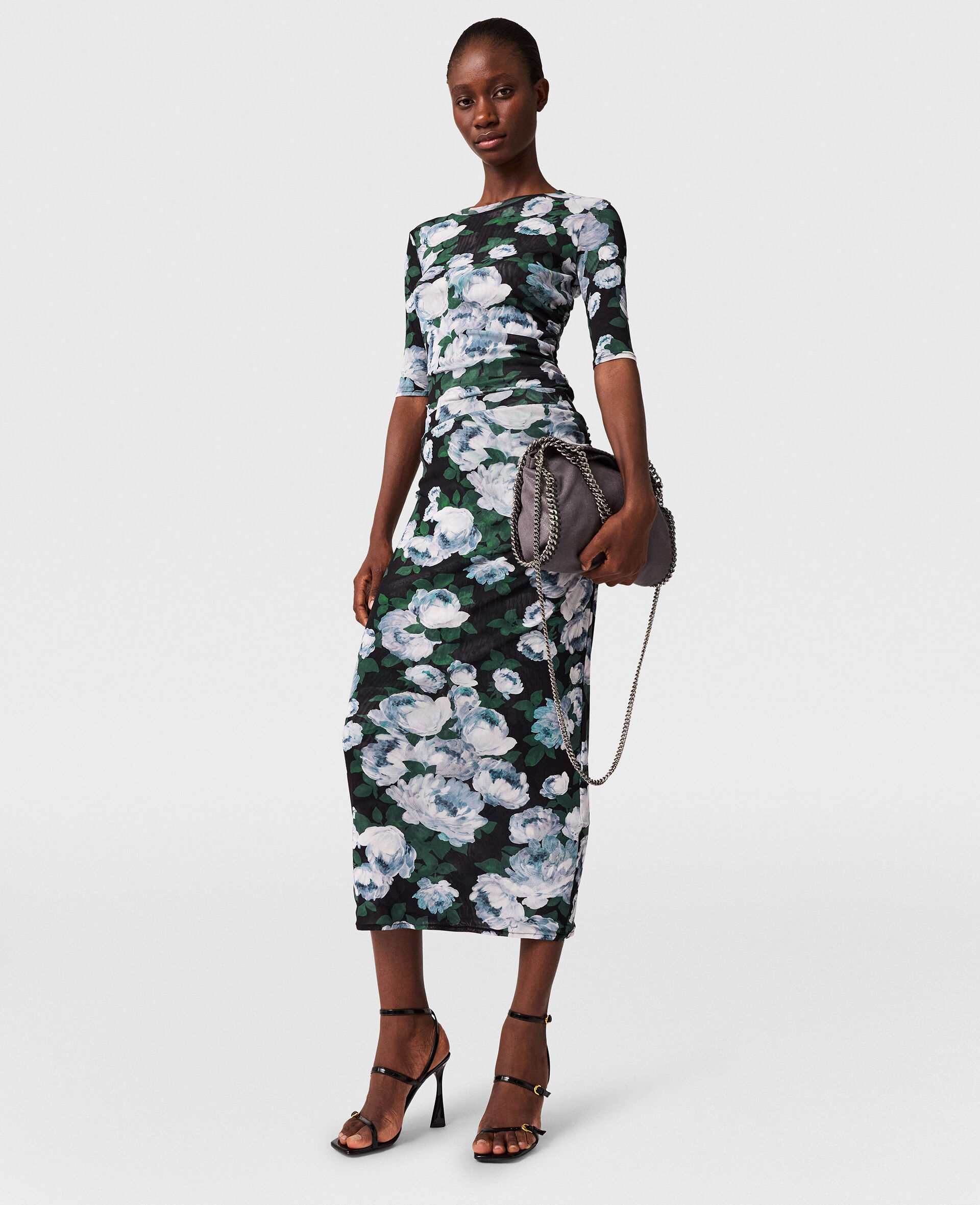 Jupe midi florale en mesh-Fantaisie-large image number 1