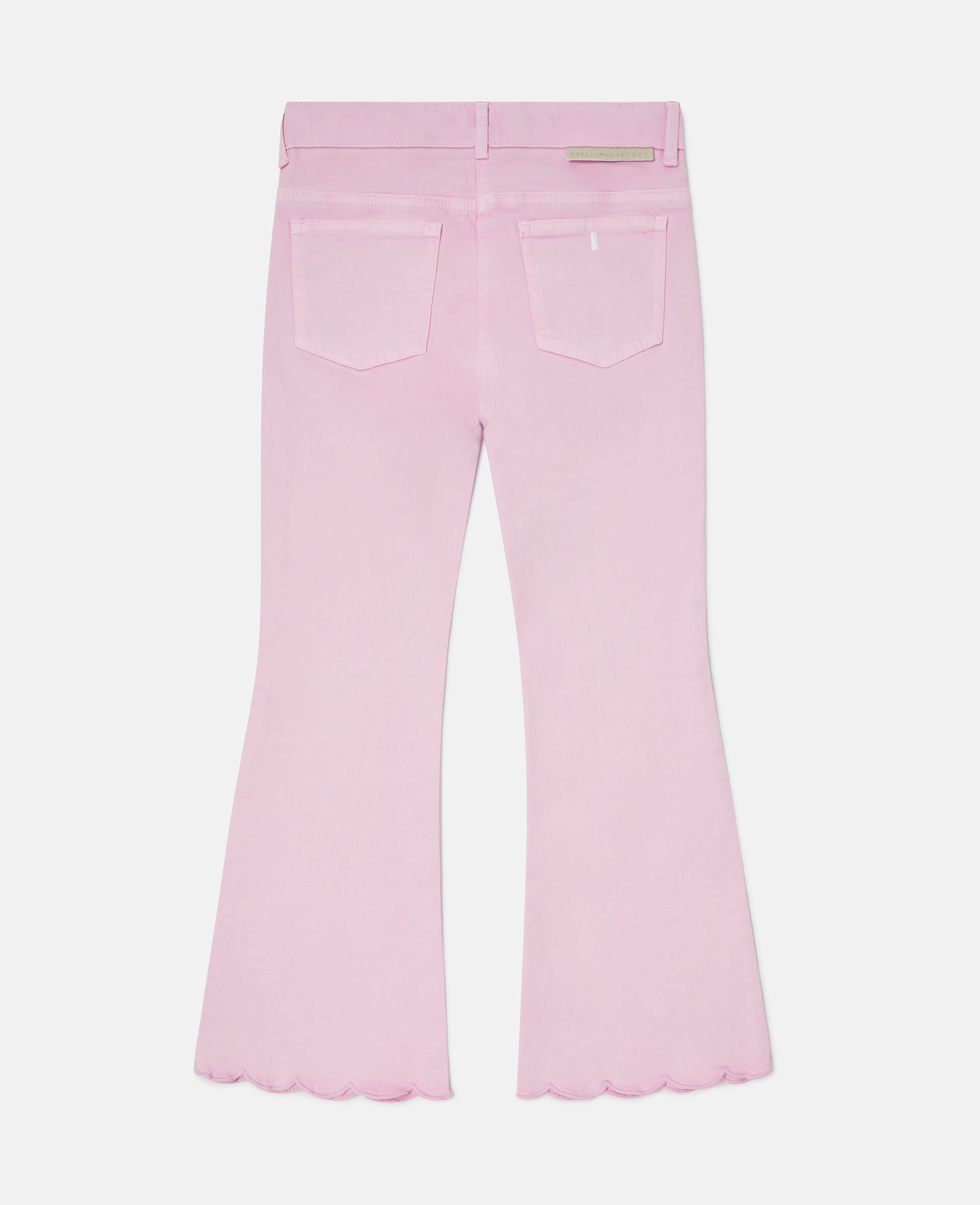 Scallop Trim Denim Jeans-Purple-large image number 2