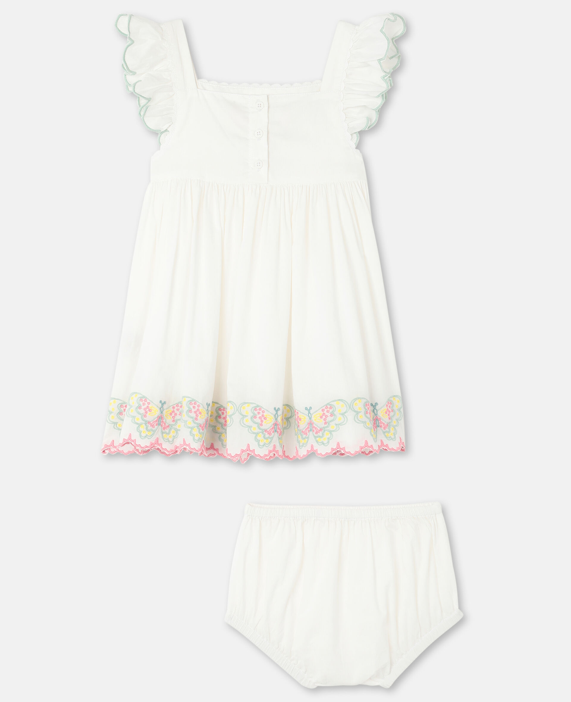 Embroidered Butterfly Cotton Dress-White-large image number 3