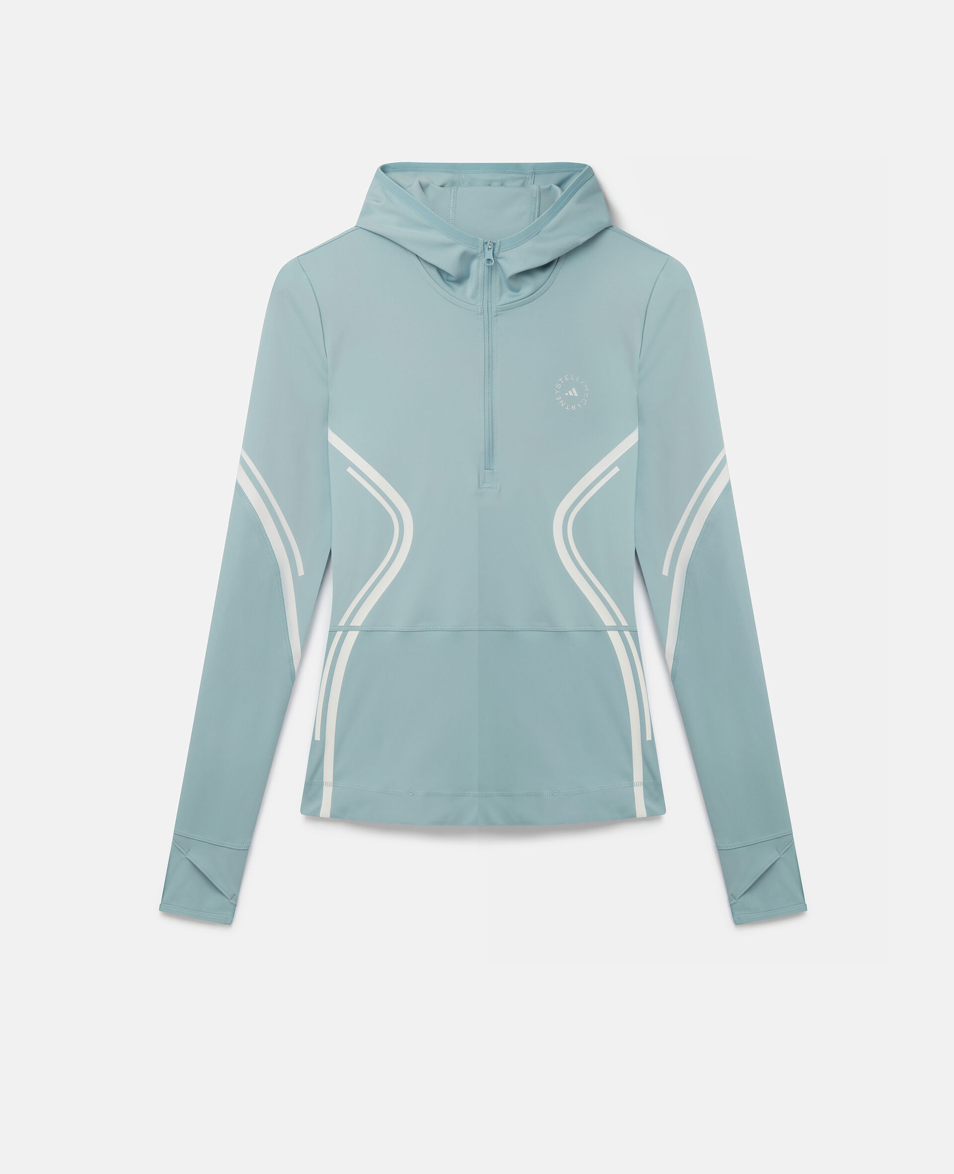 TruePace Hooded Half Zip Top-Grey-large image number 0