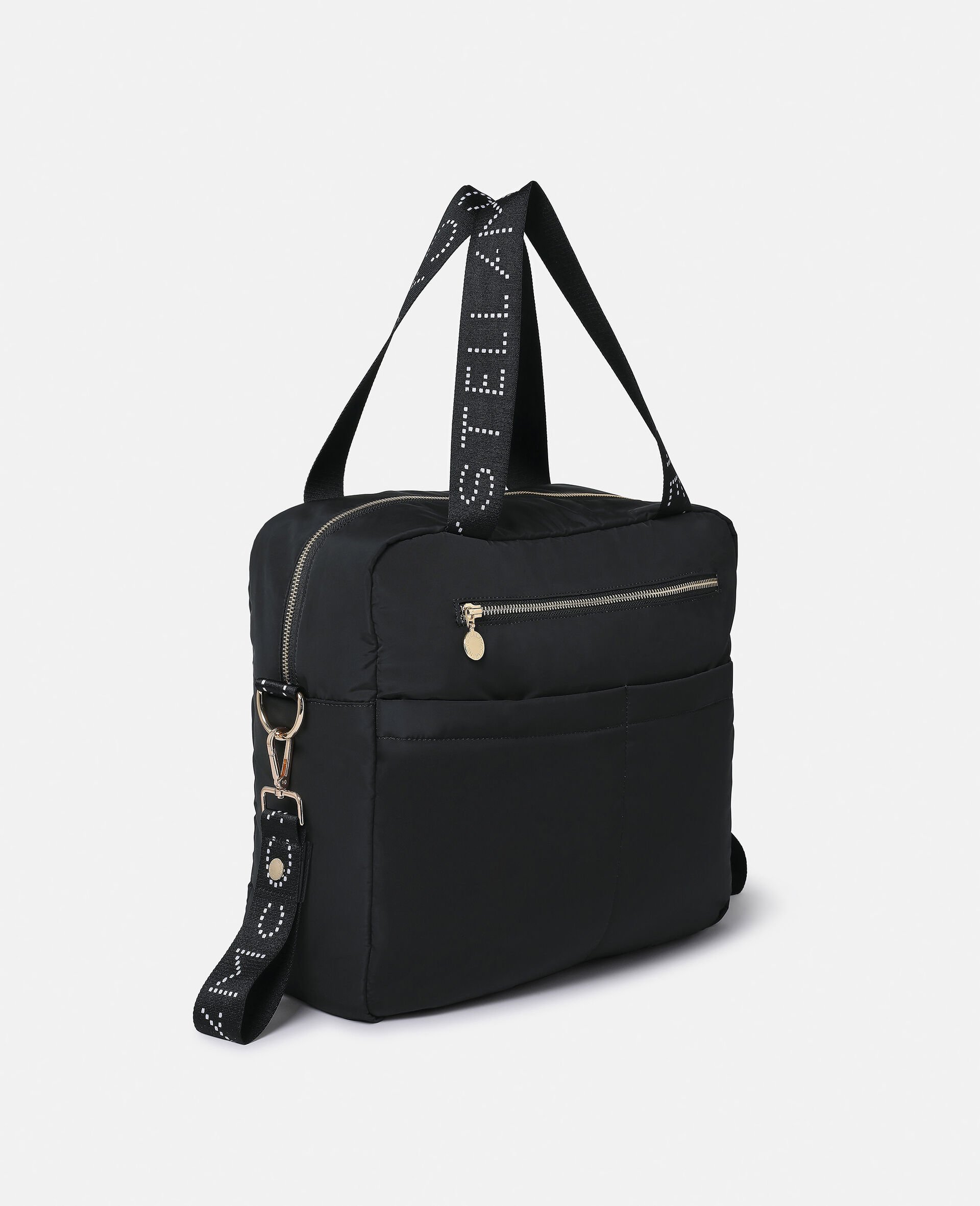 Logo Tape Changing Tote Bag-Black-large Logo Tape Changing Tote Bag-Black-large image number 1