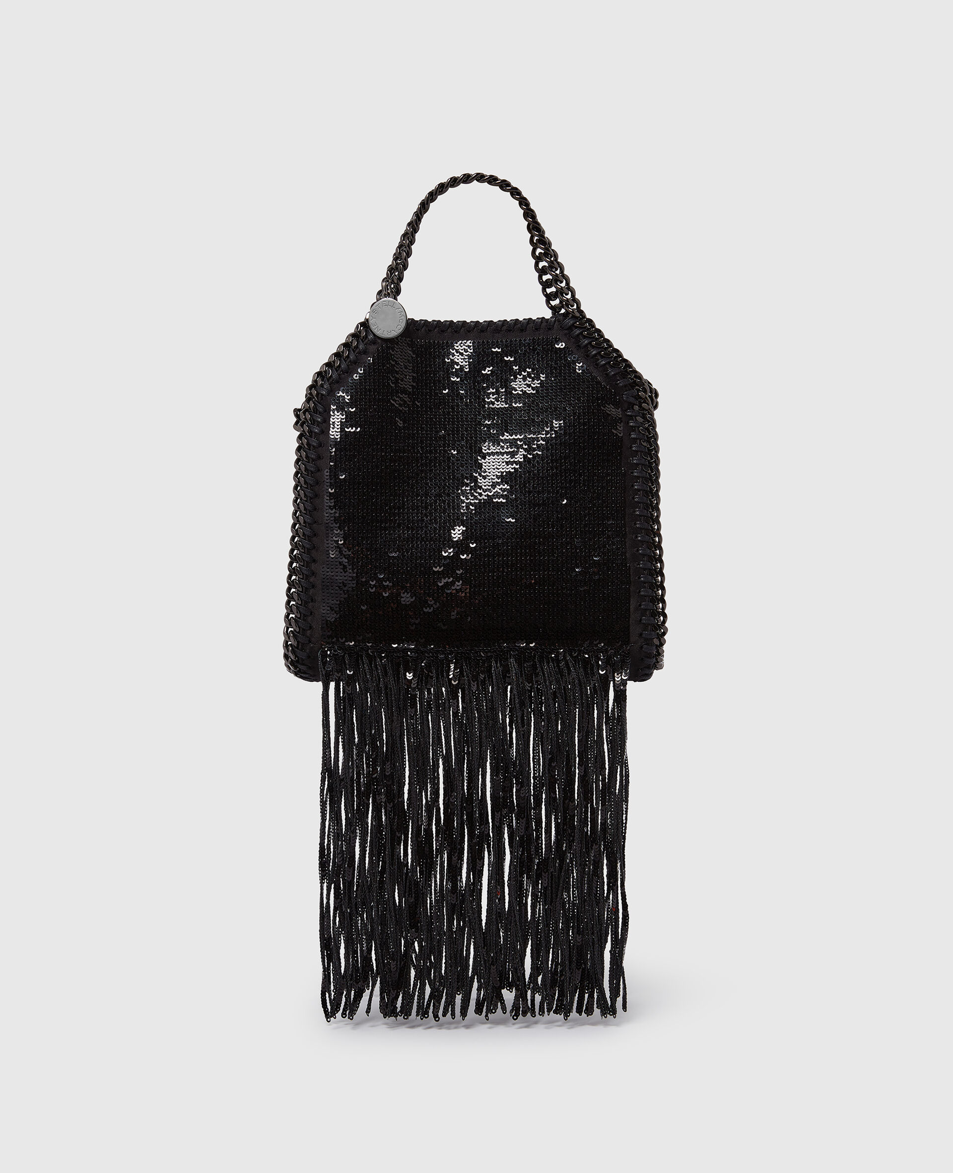 Limited-Edition Falabella Sequin Fringe Tiny Tote Bag-Black-medium