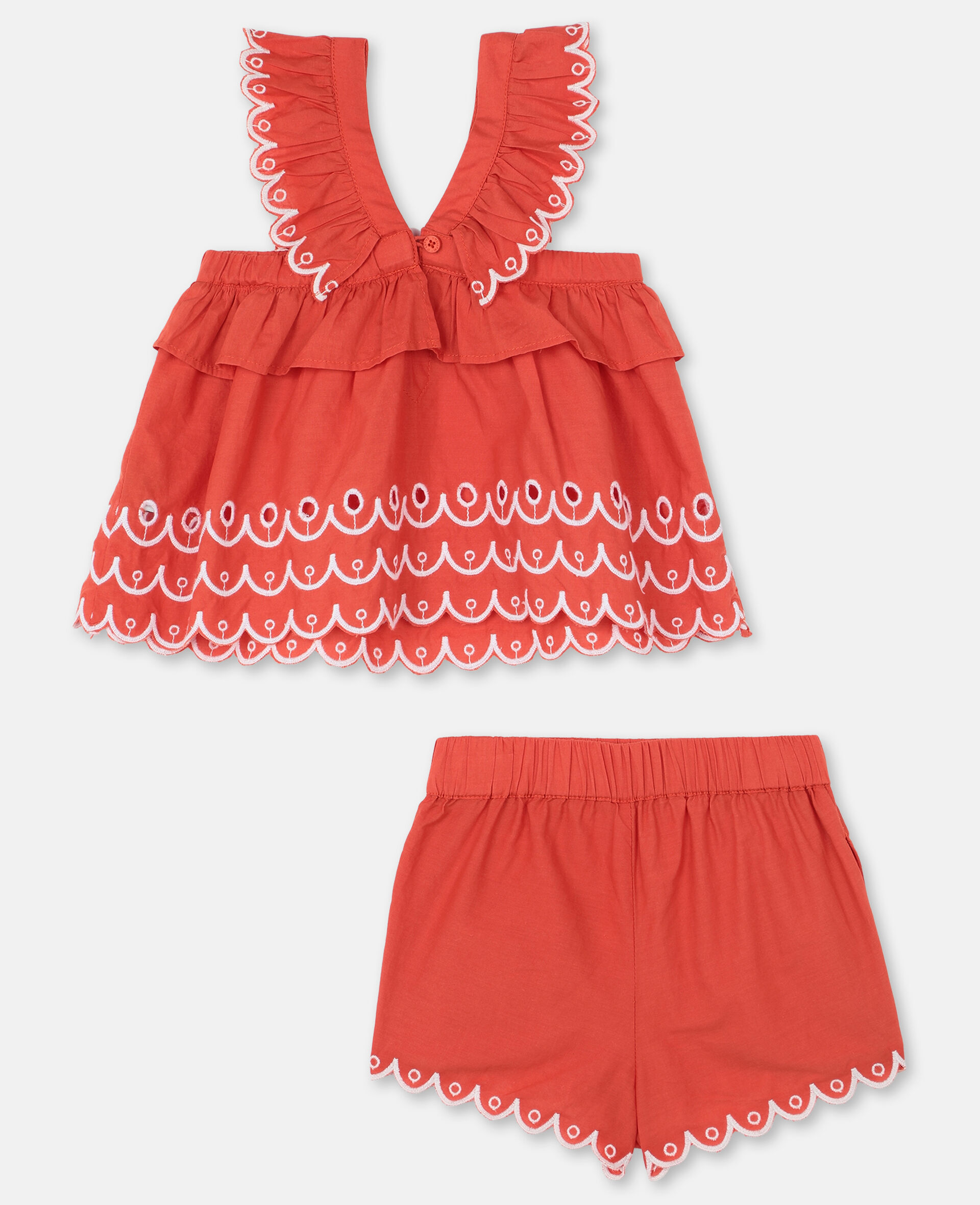 Scalloped Cotton Set -Red-large image number 3