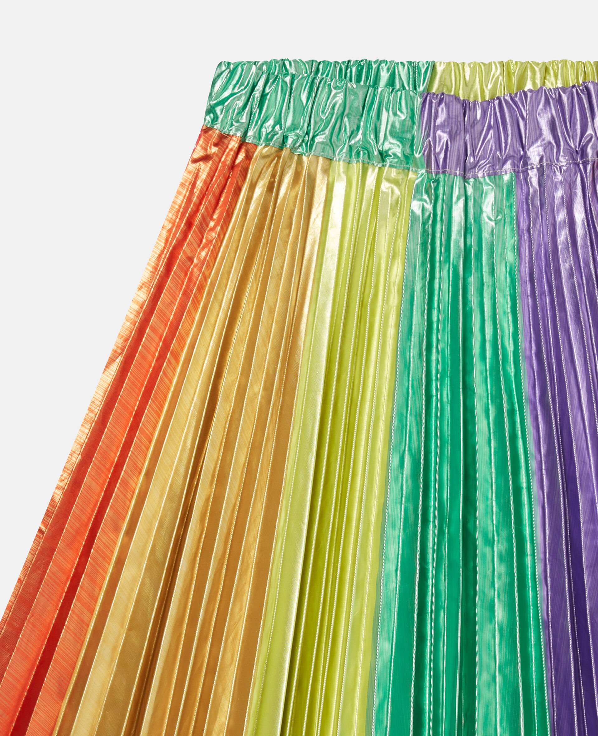 Rainbow Striped Pleated Taffeta Skirt-Multicoloured-large image number 1