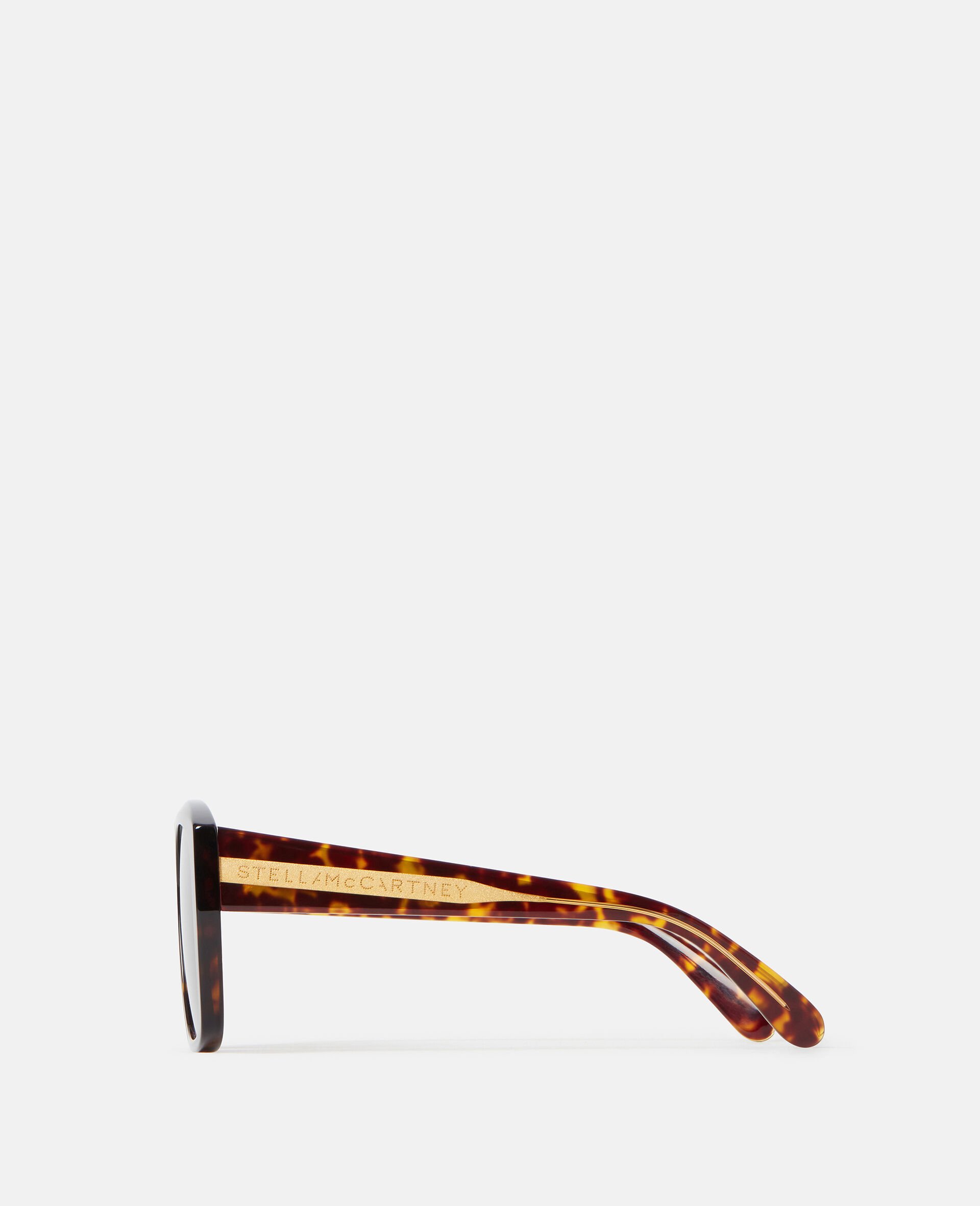 Straight-Edge Square Sunglasses-Brown-medium Straight-Edge Square Sunglasses-Brown-medium
