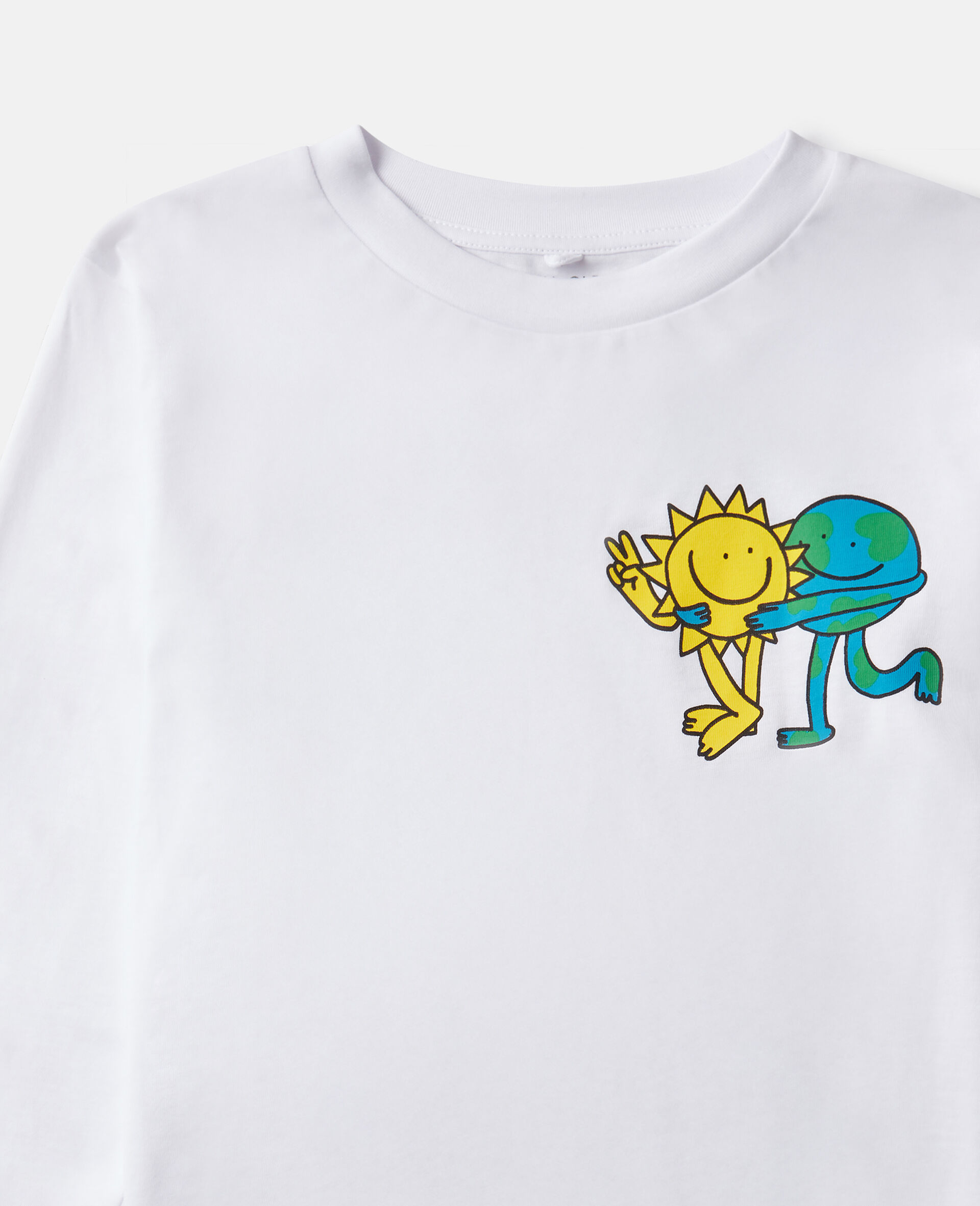 Earth Friends图形长袖上衣-白色-medium