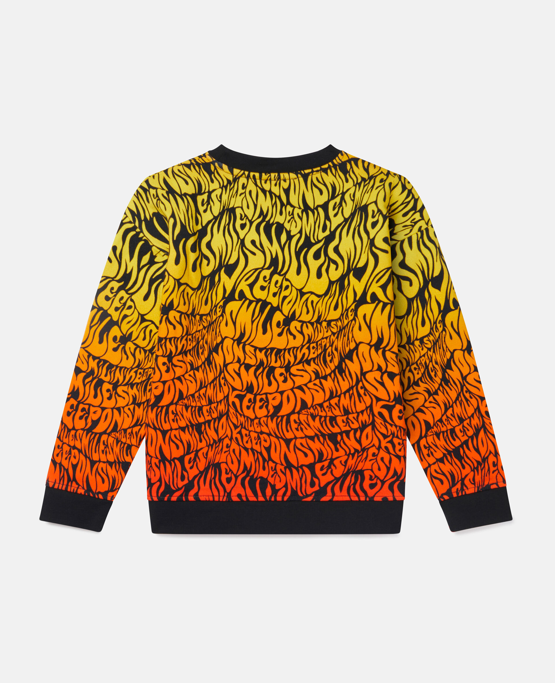 Keep on Smiling Print Cotton Fleece Sweatshirt-Multicoloured-large image number 2