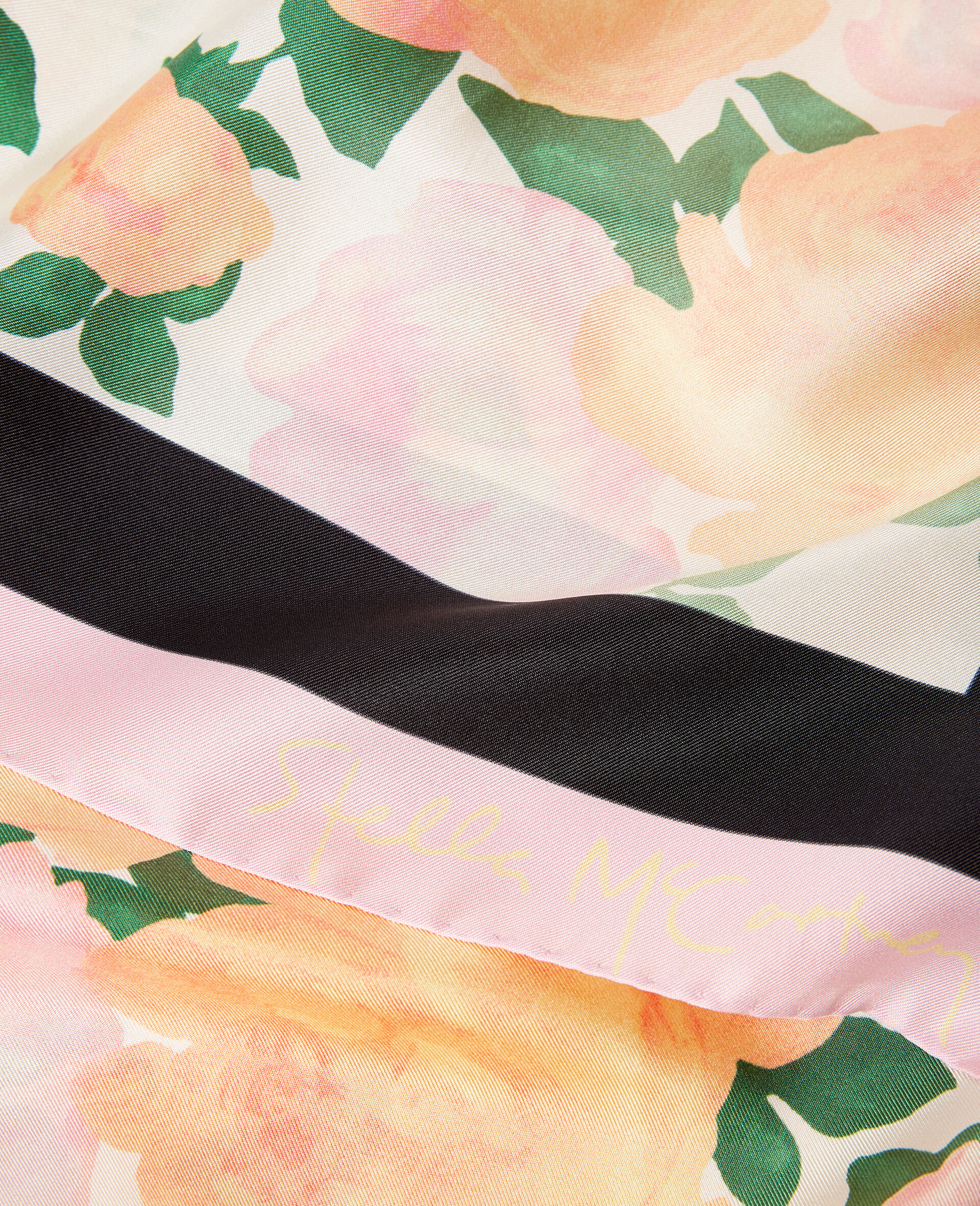 Foulard carre avec imprime pivoine-Rose-large image number 2