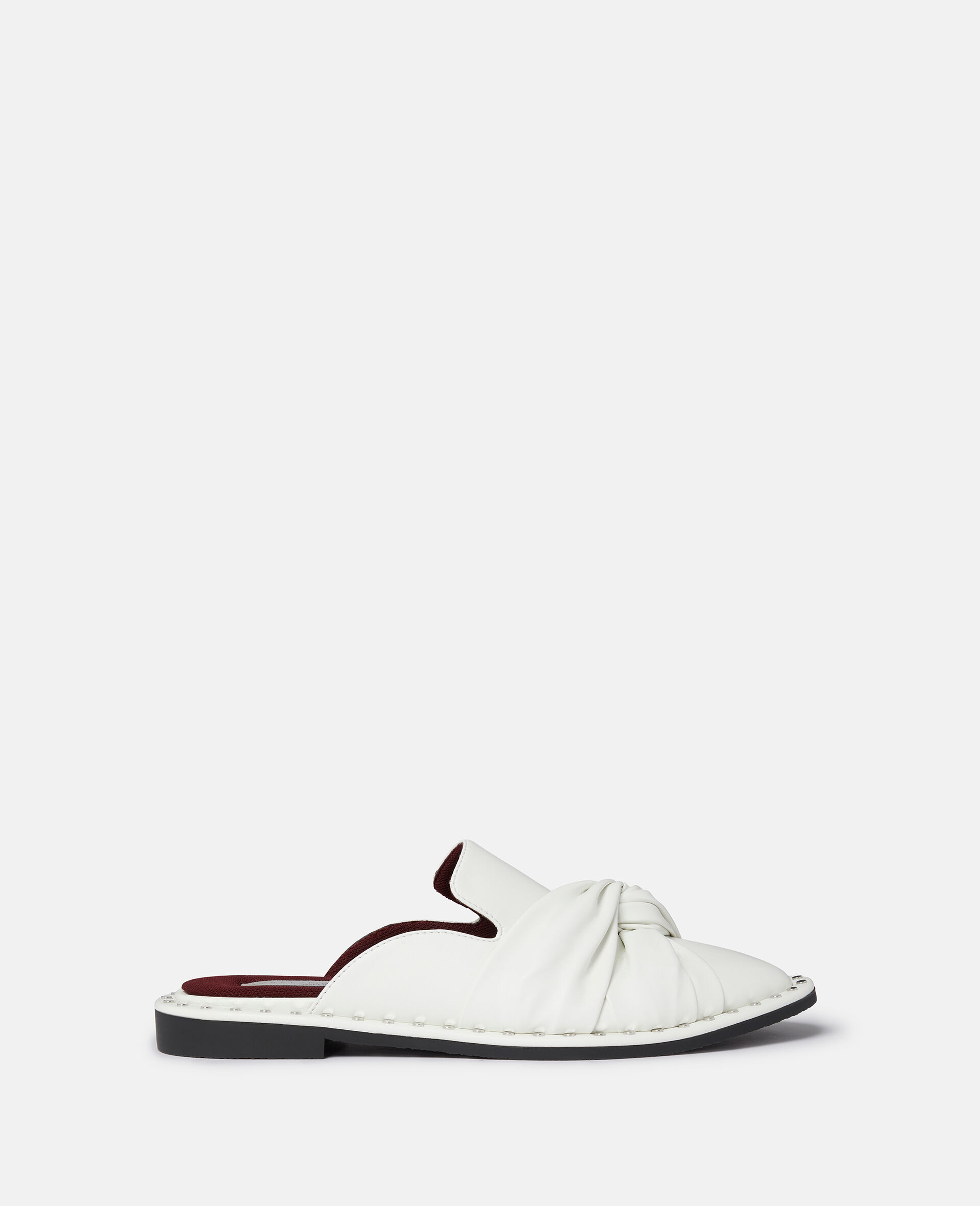 Falabella Twisted Alter-Mat Open-Back Loafers-White-model